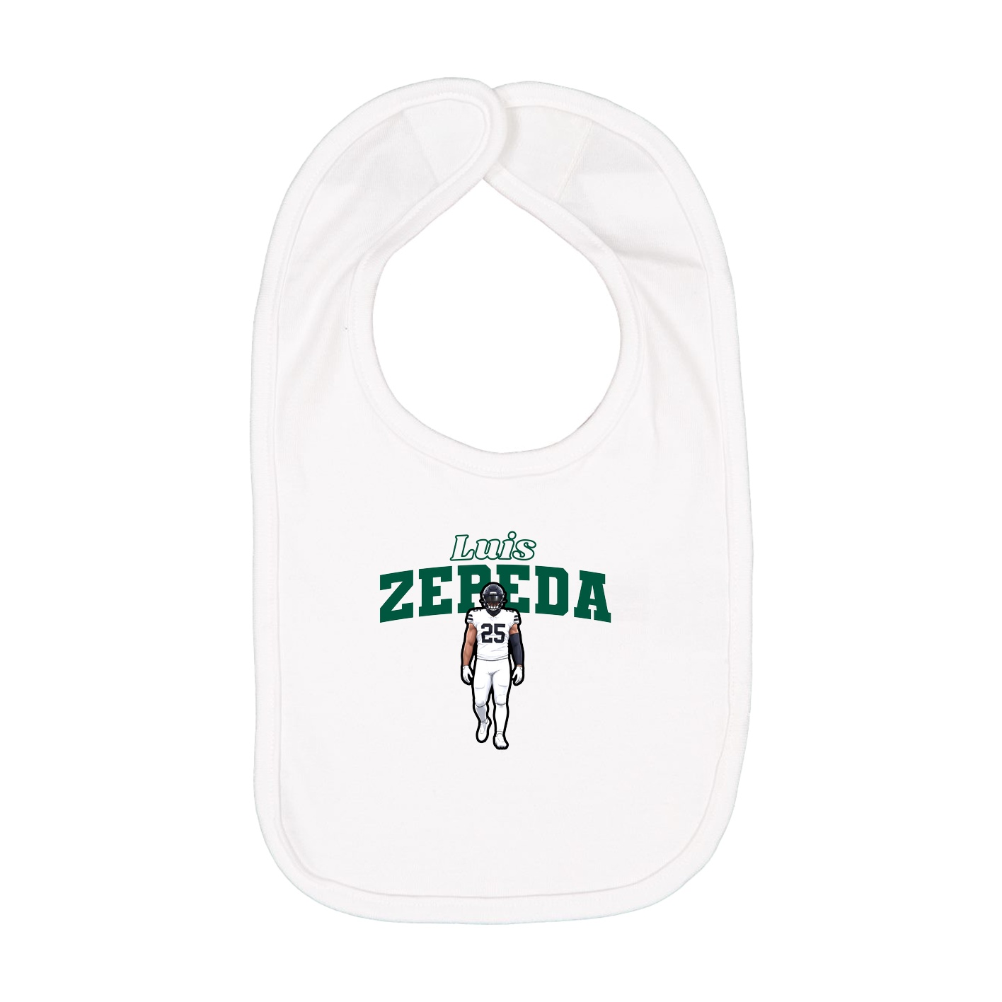 Infant Bib — Name Arch in White