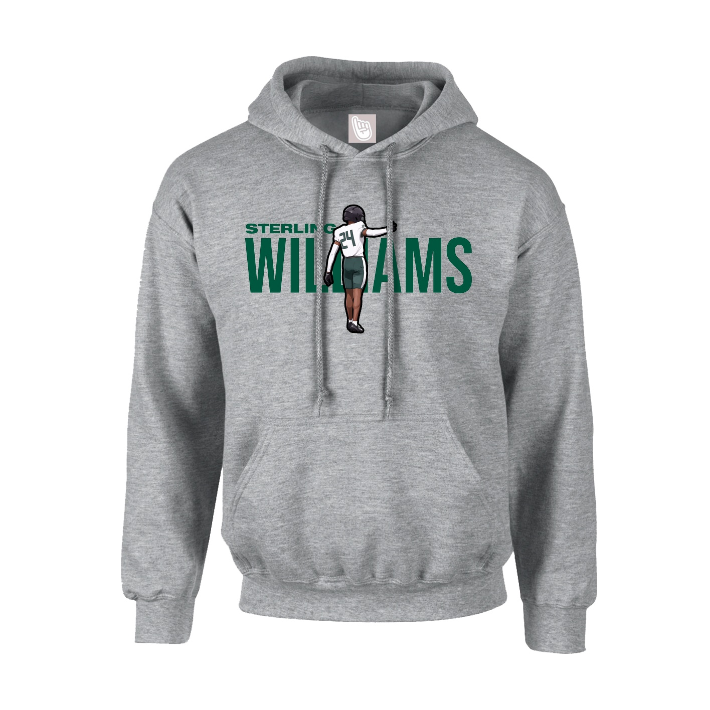 Youth Hoodie — Player Name in Grey