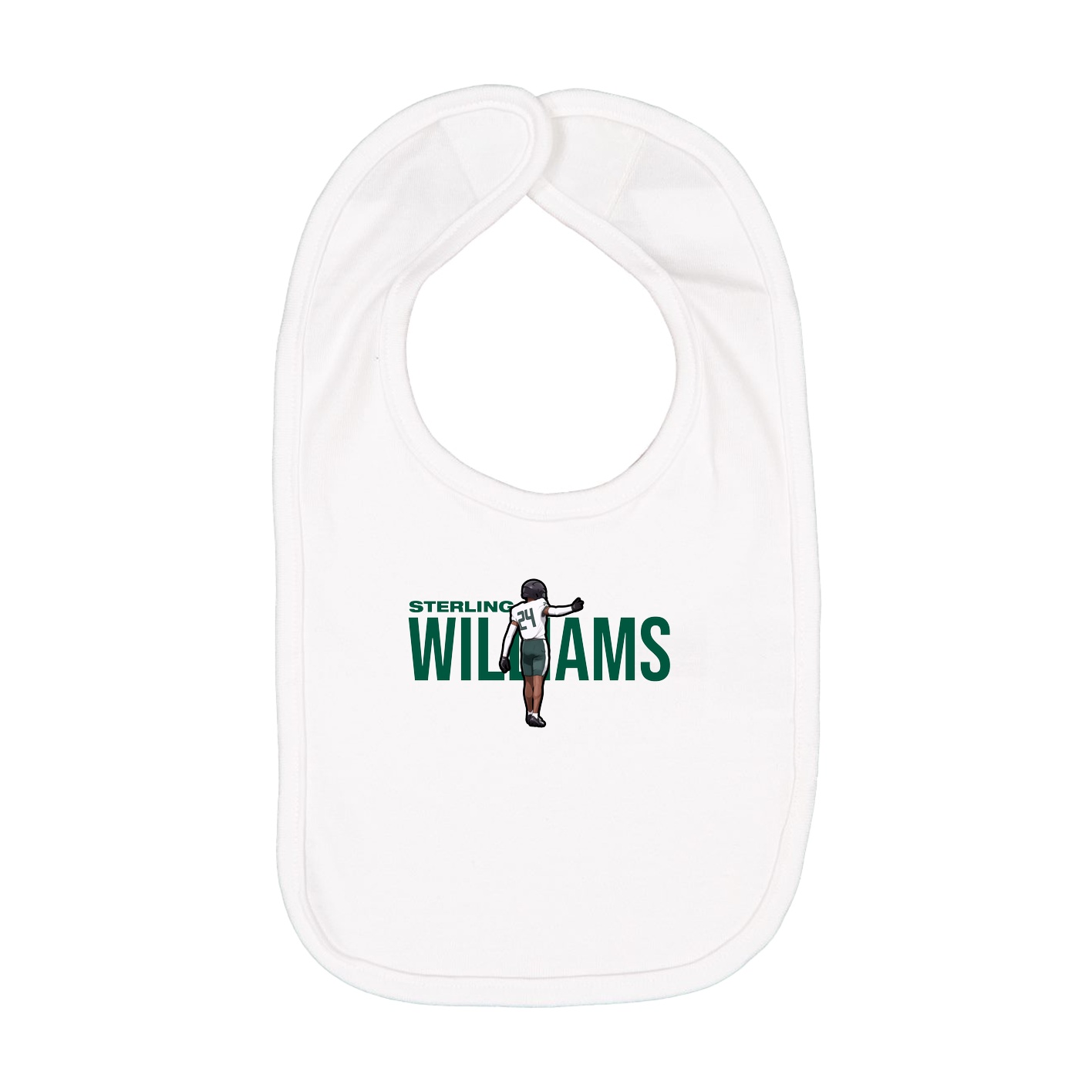 Infant Bib — Player Name in White