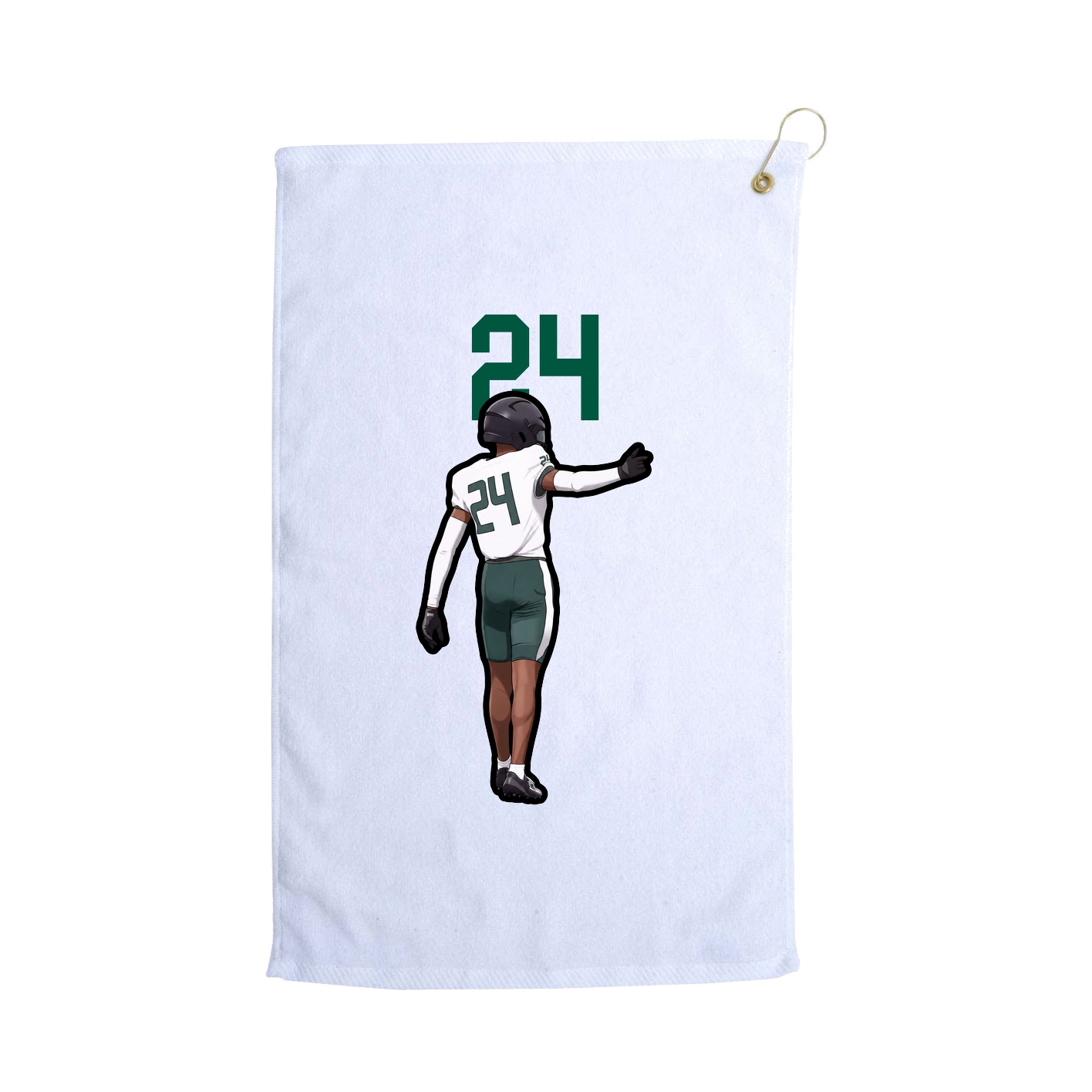 Golf Towel — Number Top in White