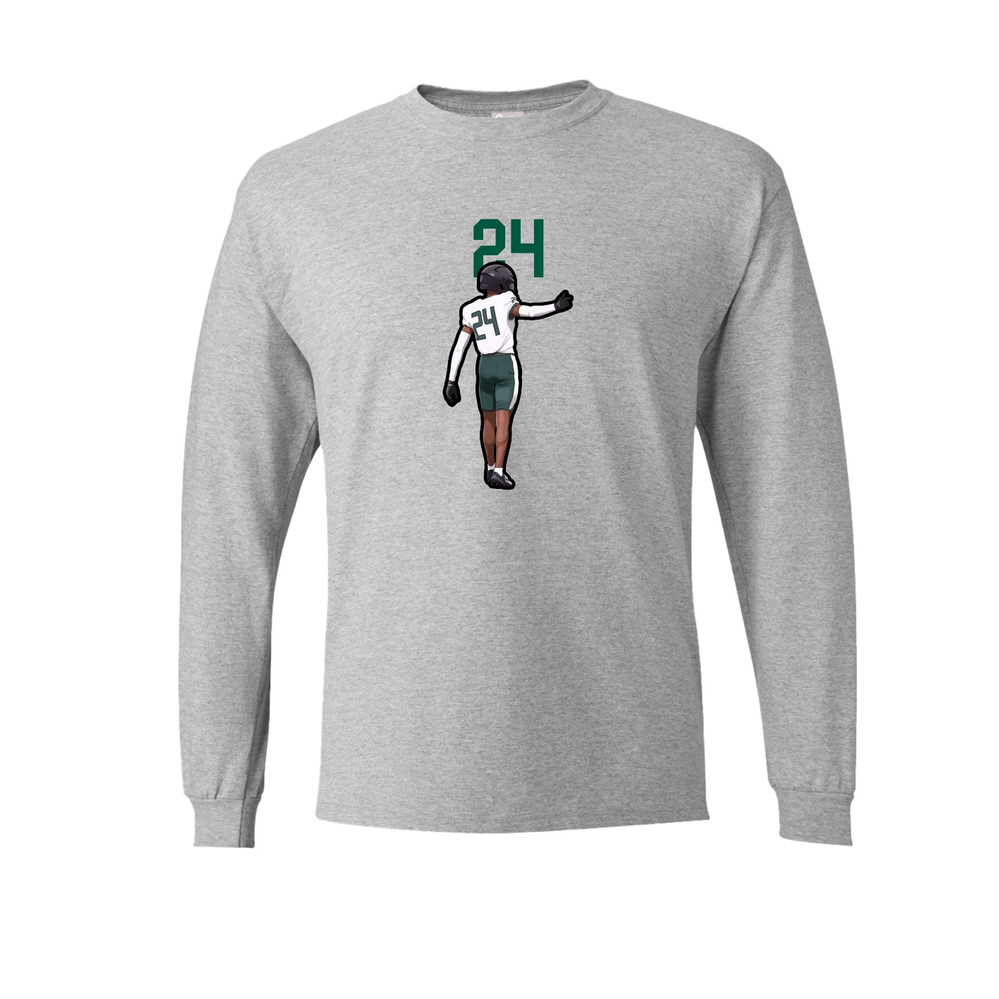 Long Sleeve Tee — Number Top in Grey