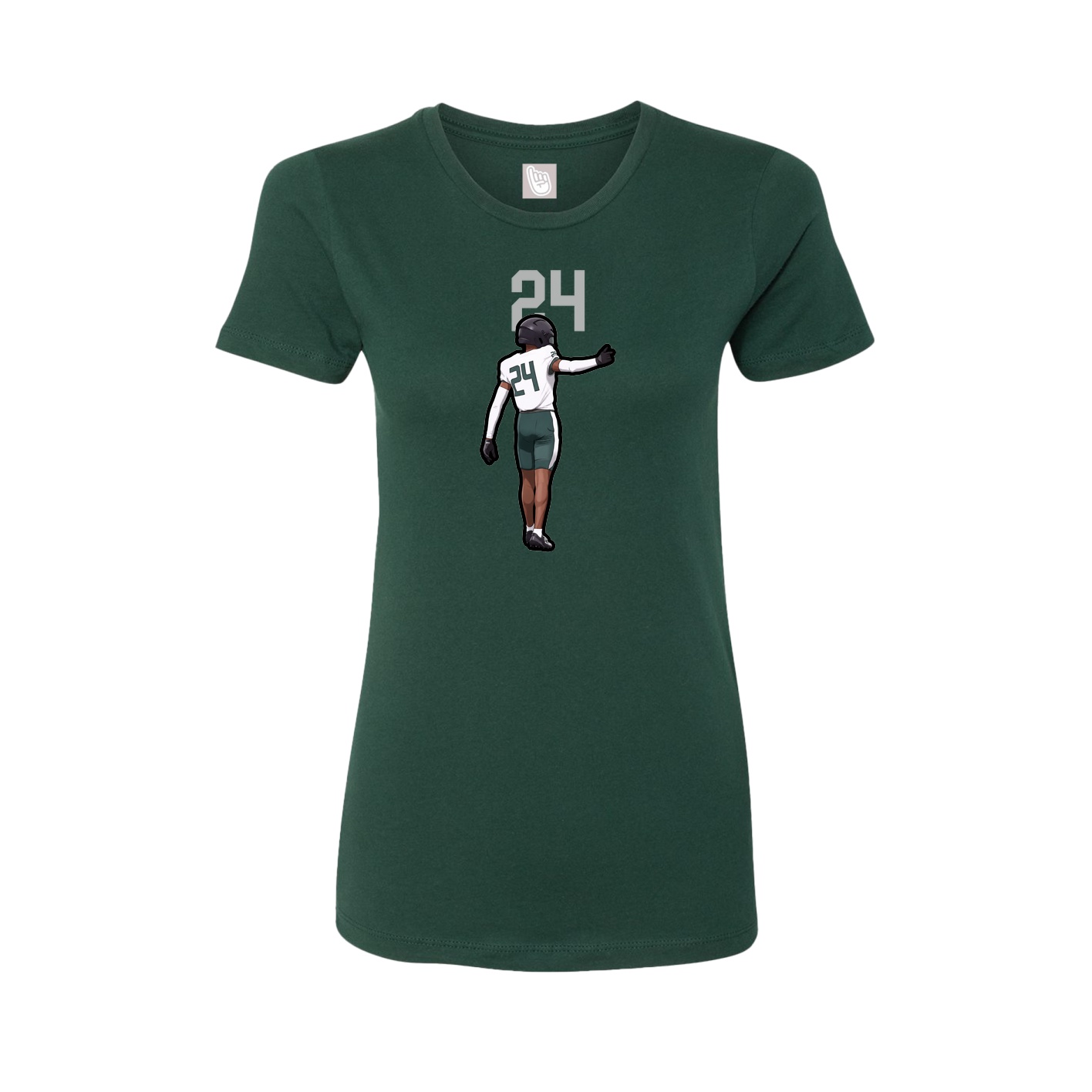 Fitted Women's Tee — Number Top in Green