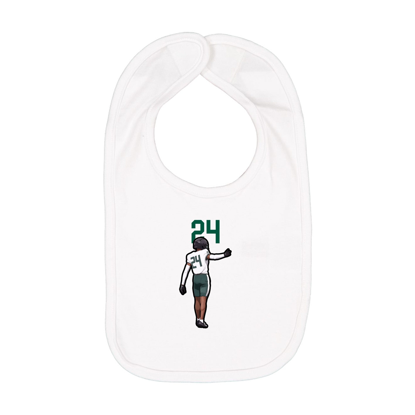 Infant Bib — Number Top in White