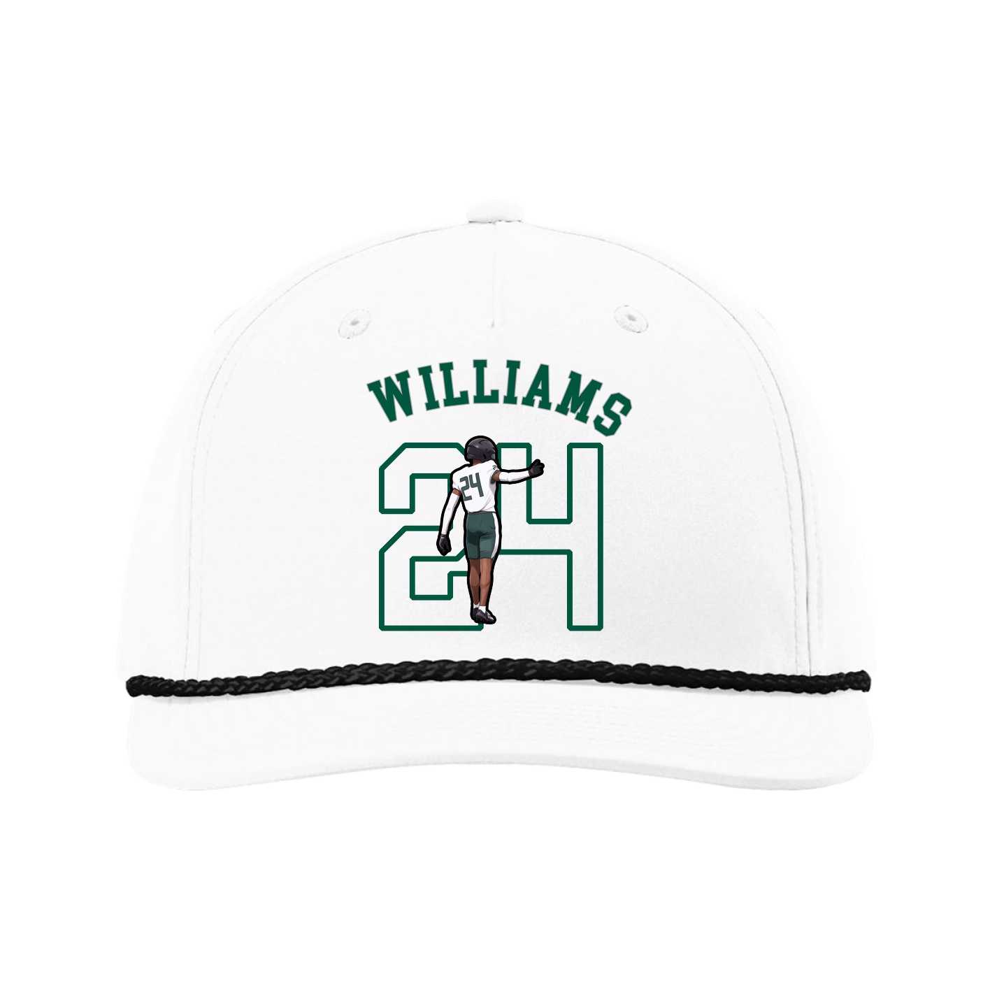 Five-Panel Classic Rope Cap — Shirsey Arch in White