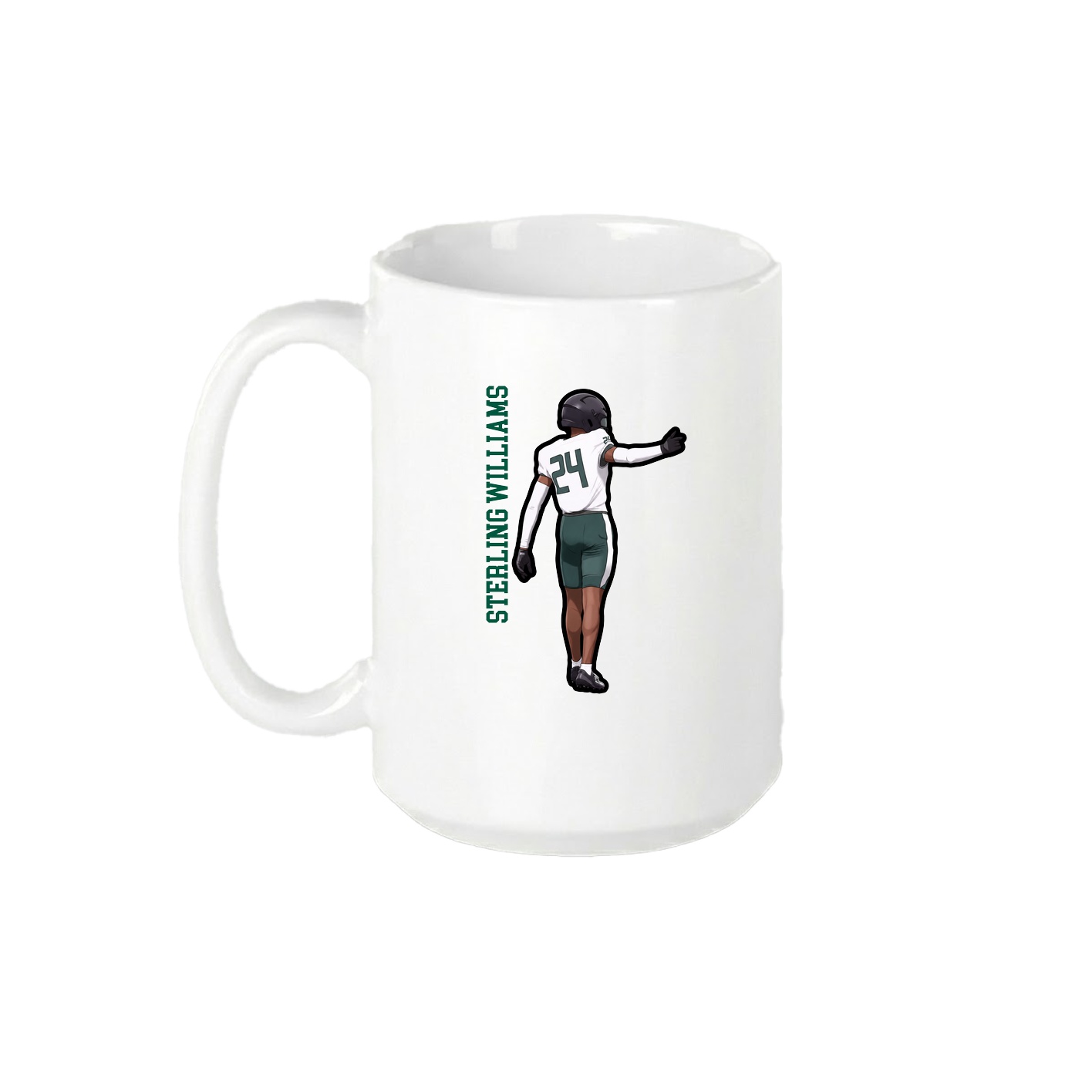 15oz Coffee Mug — Name Vertical in White