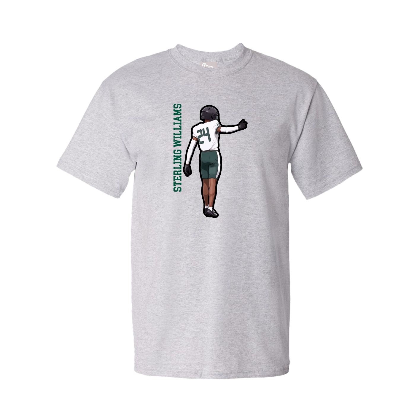 Youth Tee — Name Vertical in Grey
