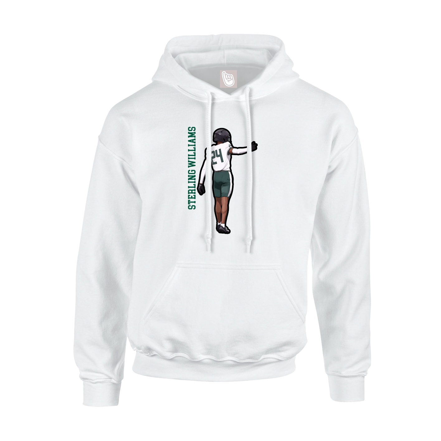 Youth Hoodie — Name Vertical in White