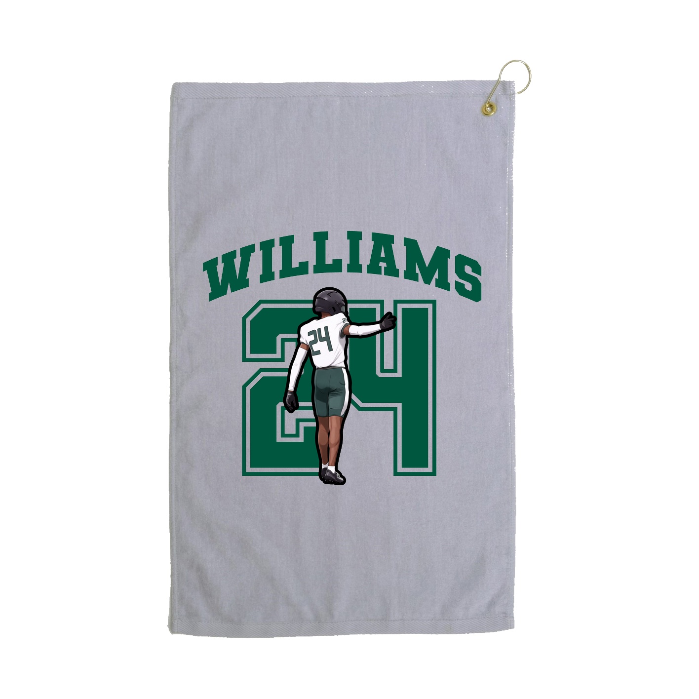 Golf Towel — Number in Grey
