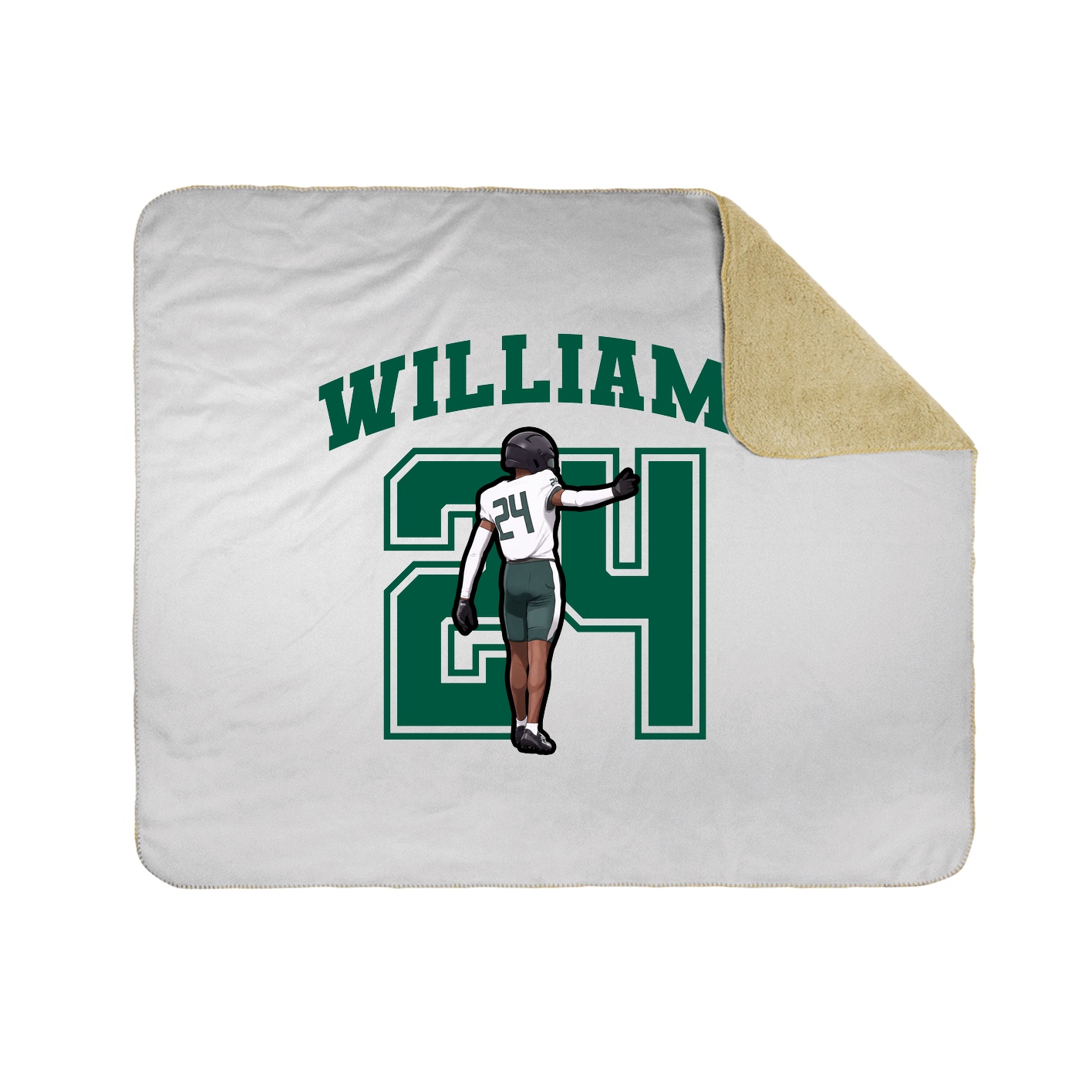 Throw Blanket — Number in White
