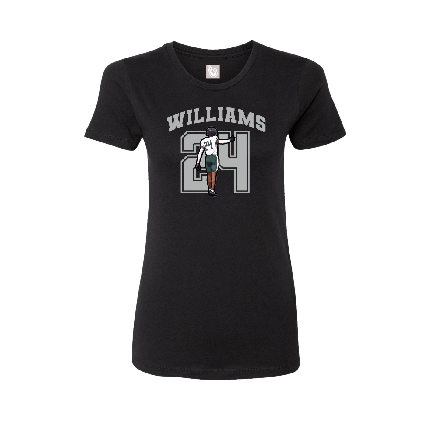 Fitted Women's Tee — Number in Black