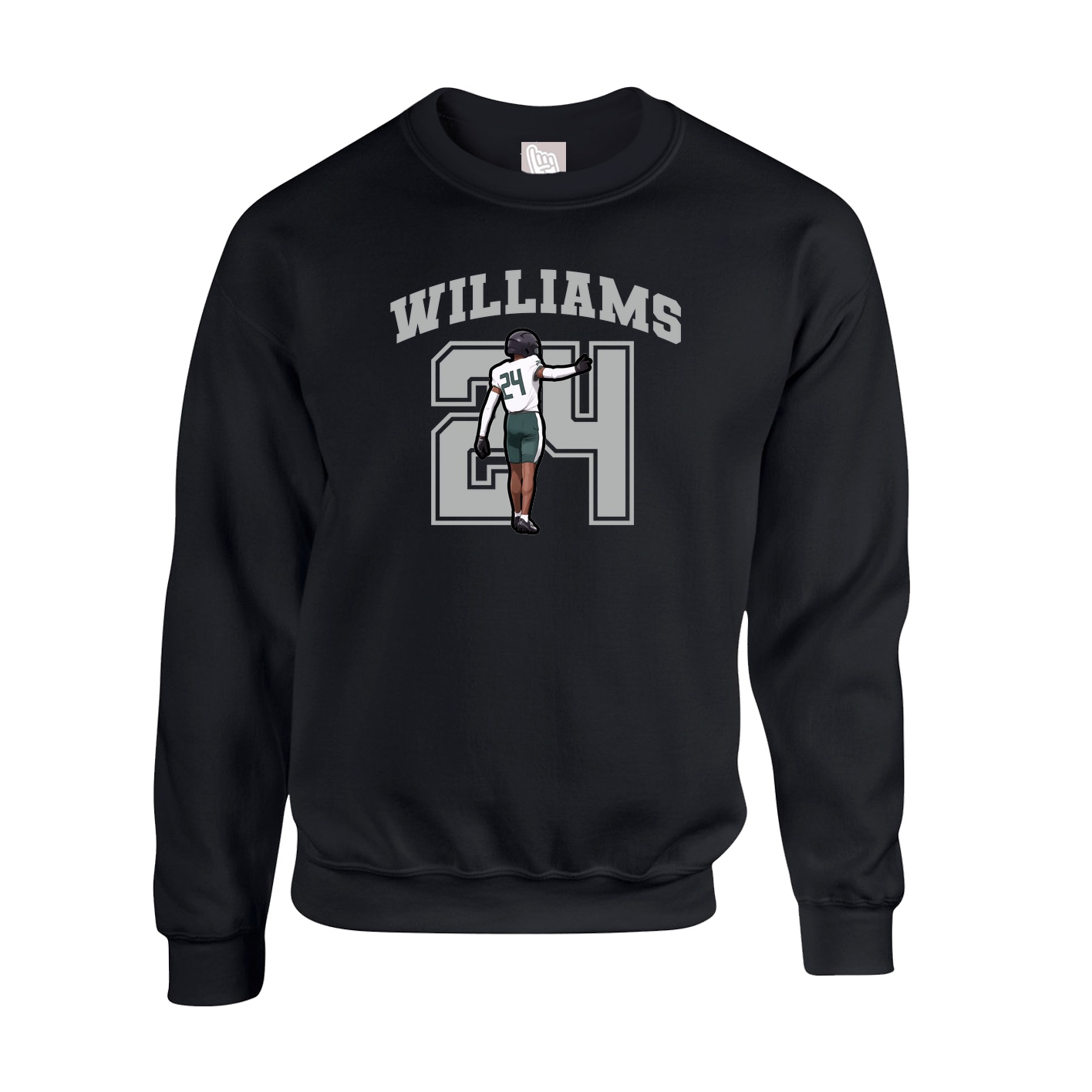 Fleece Crew — Number in Black