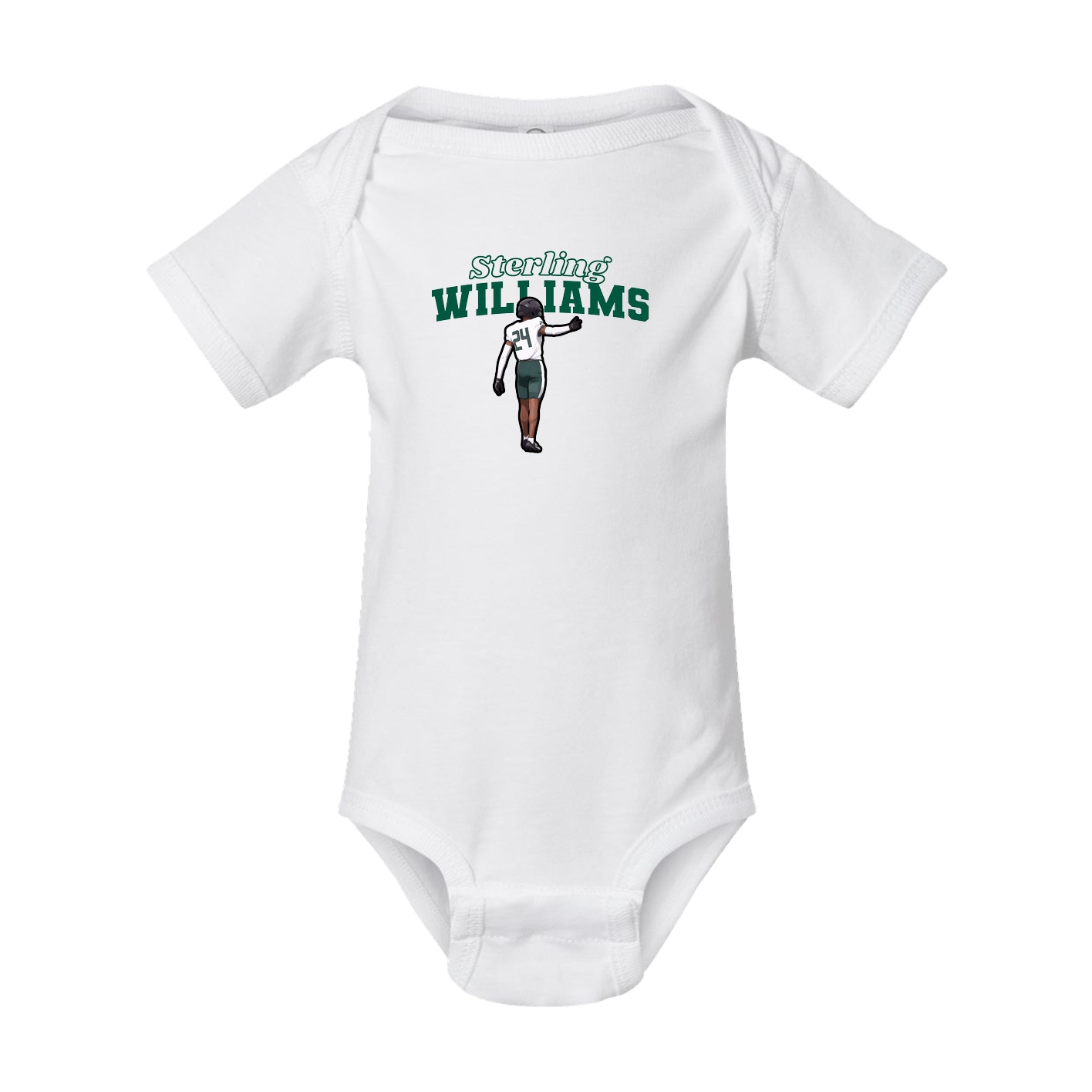 Baby Onesie — Name Arch in White