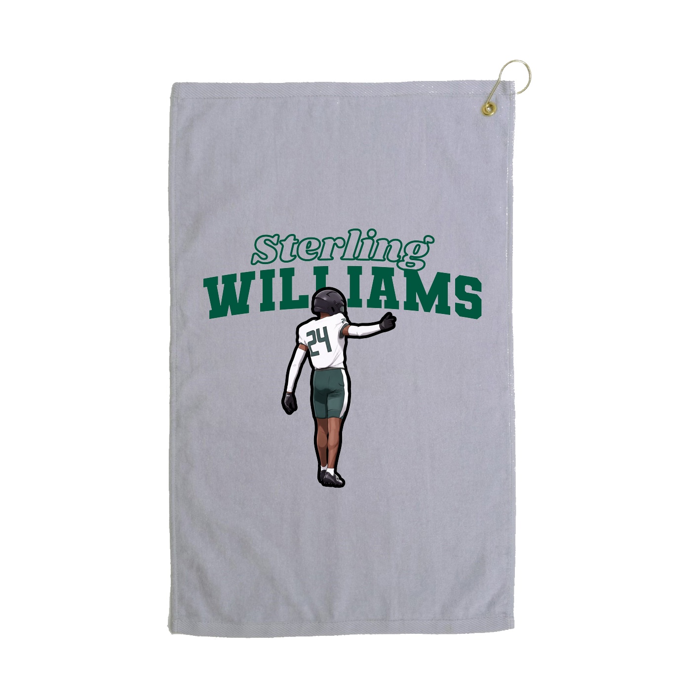 Golf Towel — Name Arch in Grey
