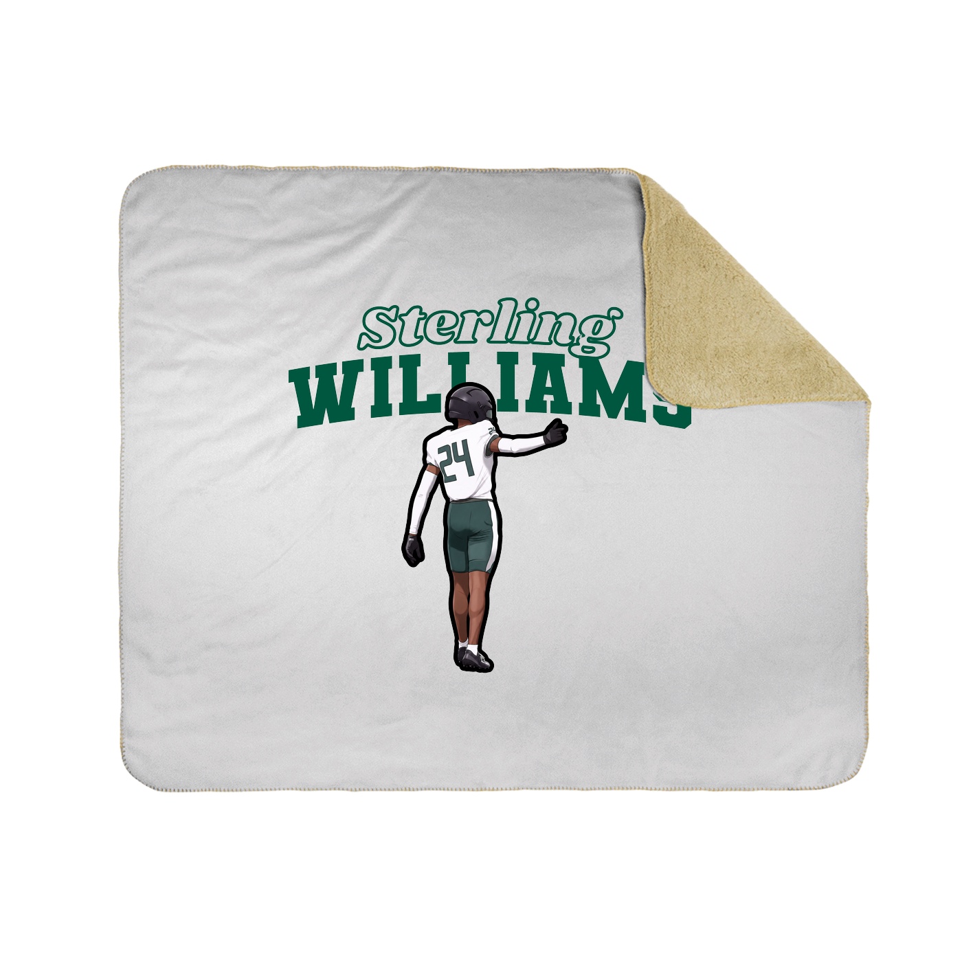Throw Blanket — Name Arch in White