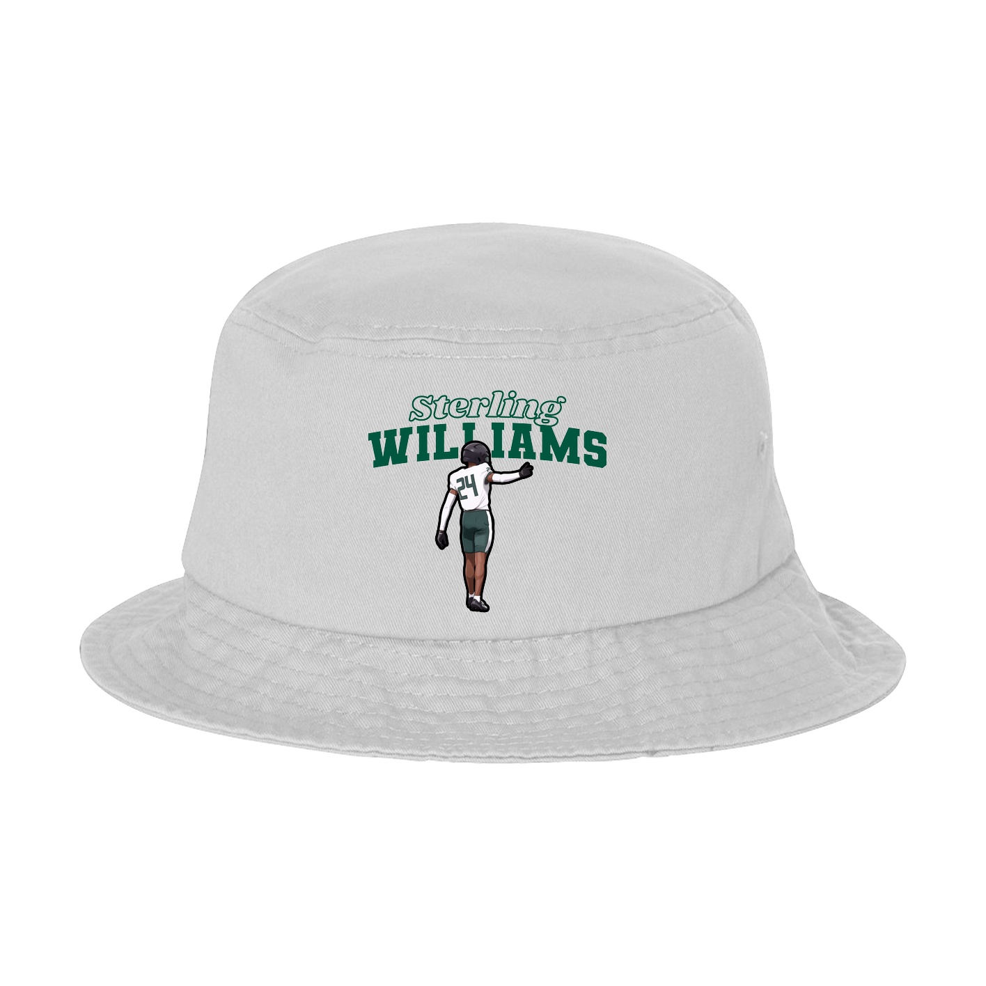 Bucket Cap — Name Arch in White