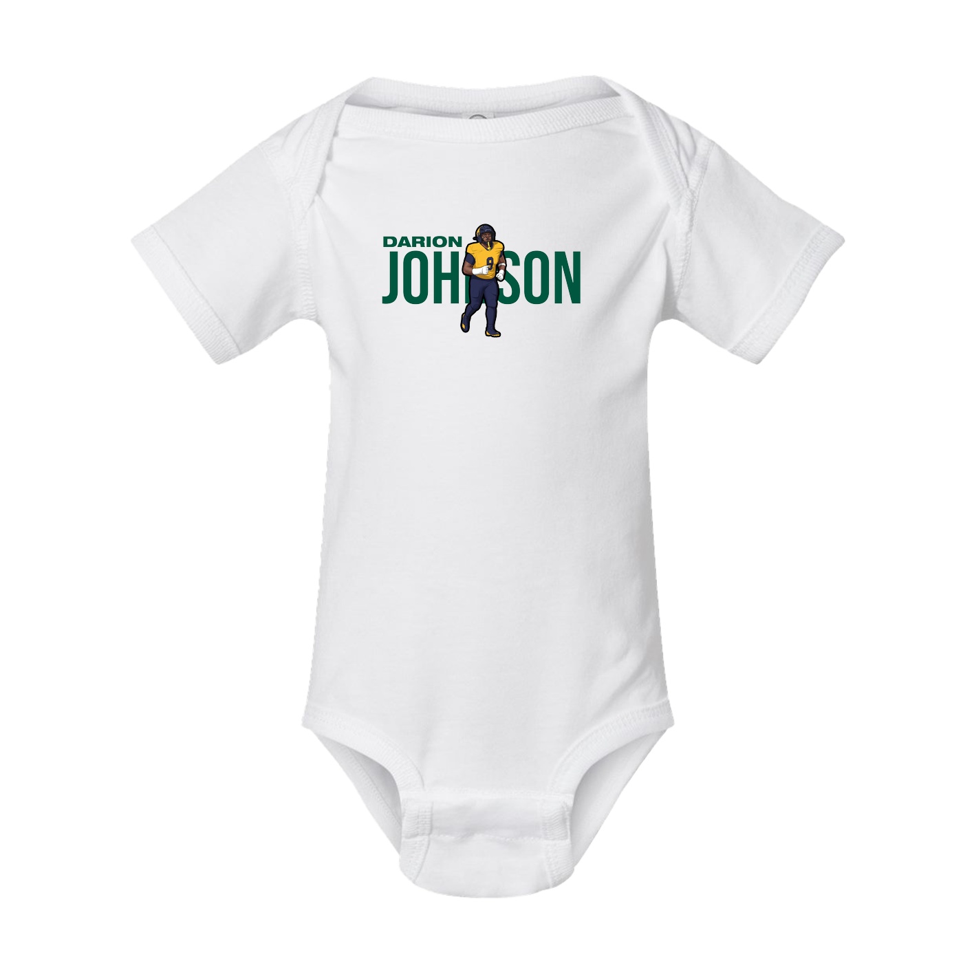 Baby Onesie — Player Name in White