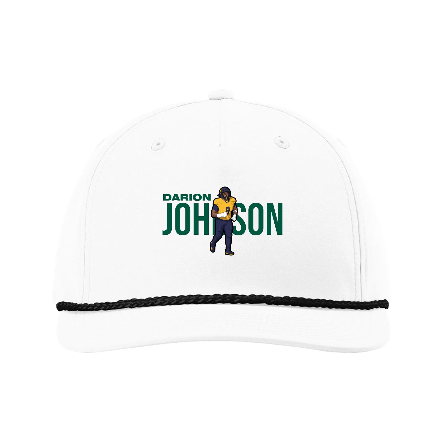 Five-Panel Classic Rope Cap — Player Name in White