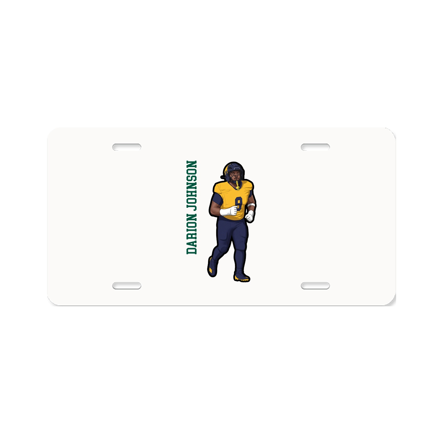 License Plate — Name Vertical in Classic