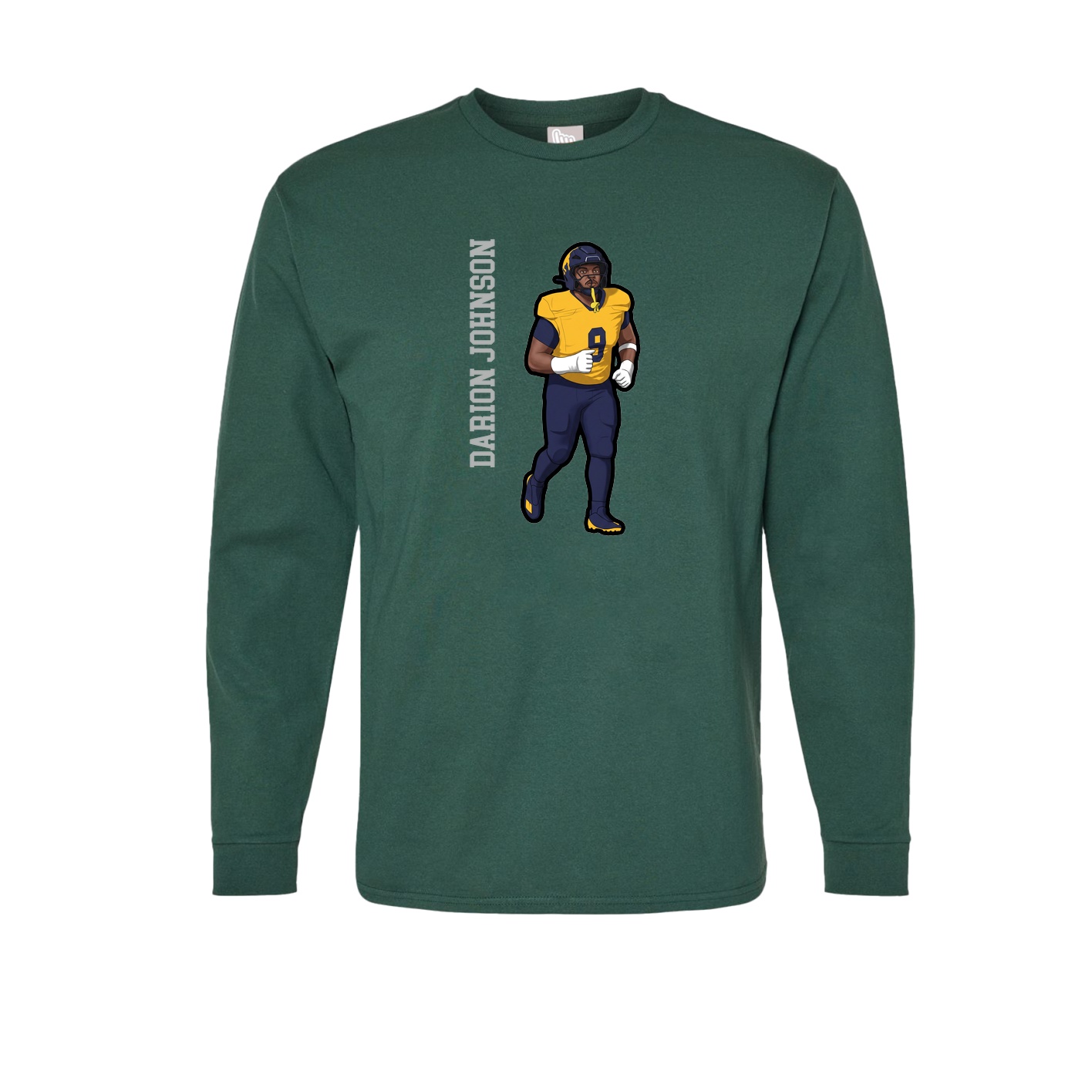 Long Sleeve Tee — Name Vertical in Green