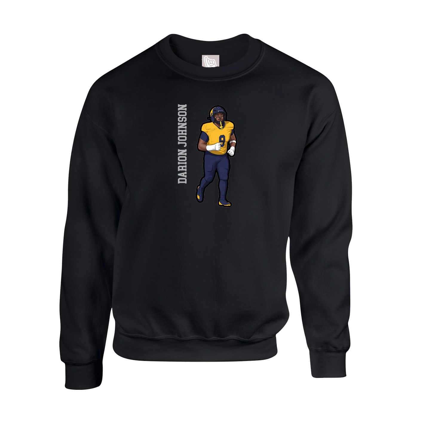 Fleece Crew — Name Vertical in Black