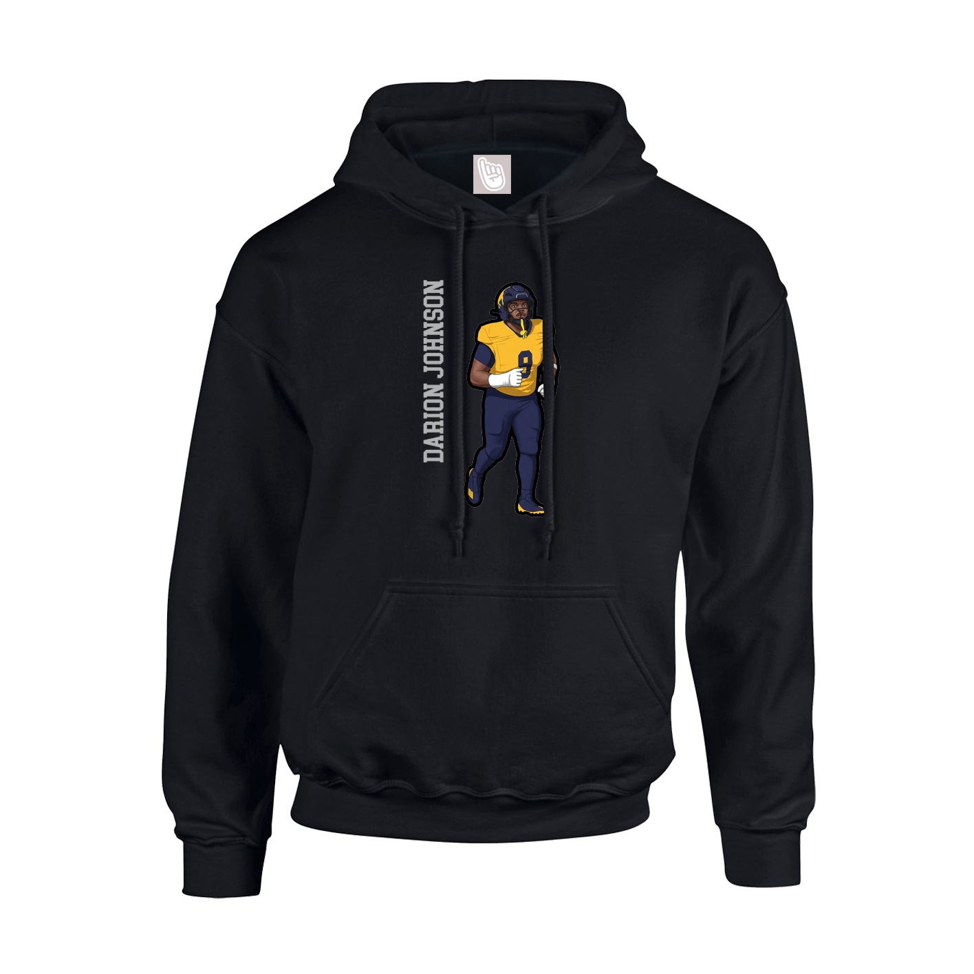 Youth Hoodie — Name Vertical in Black