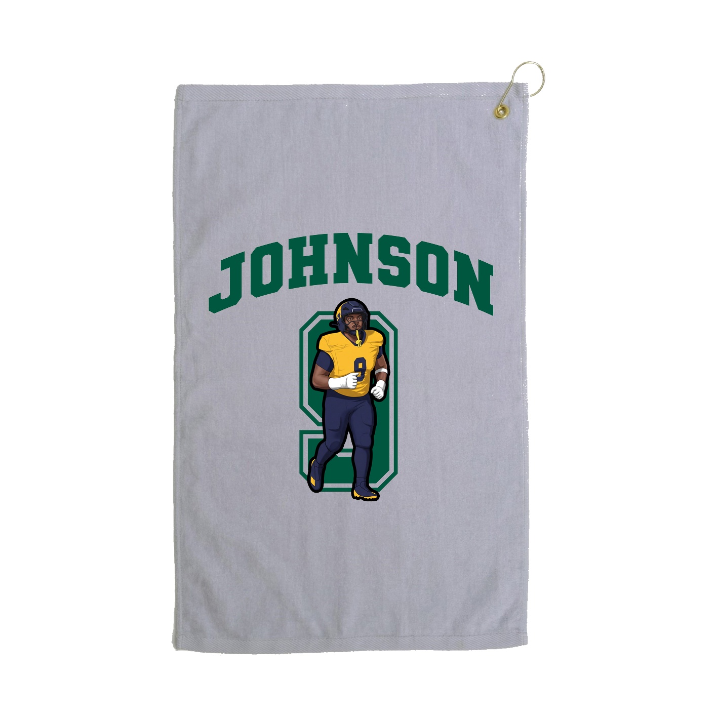 Golf Towel — Number in Grey