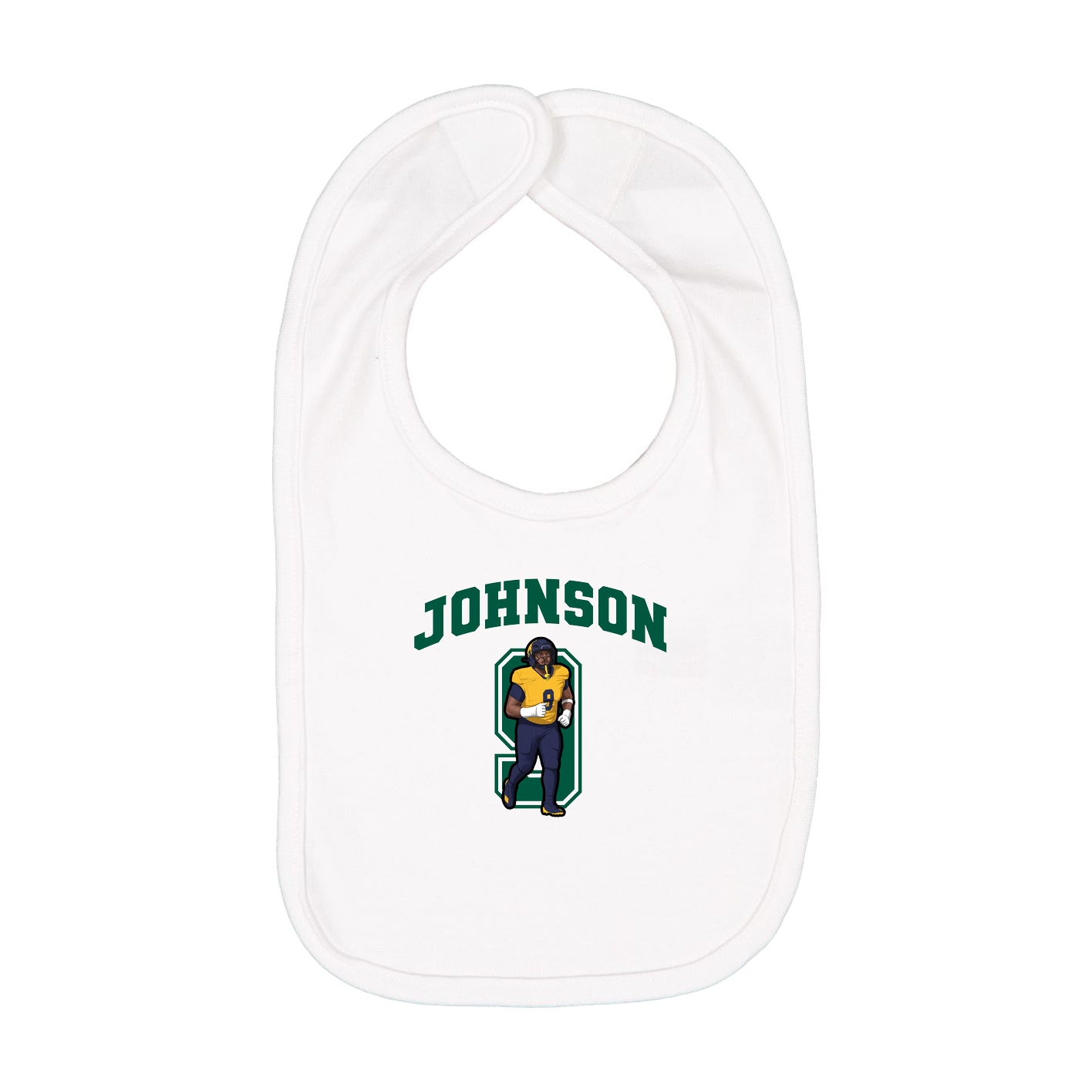Infant Bib — Number in White