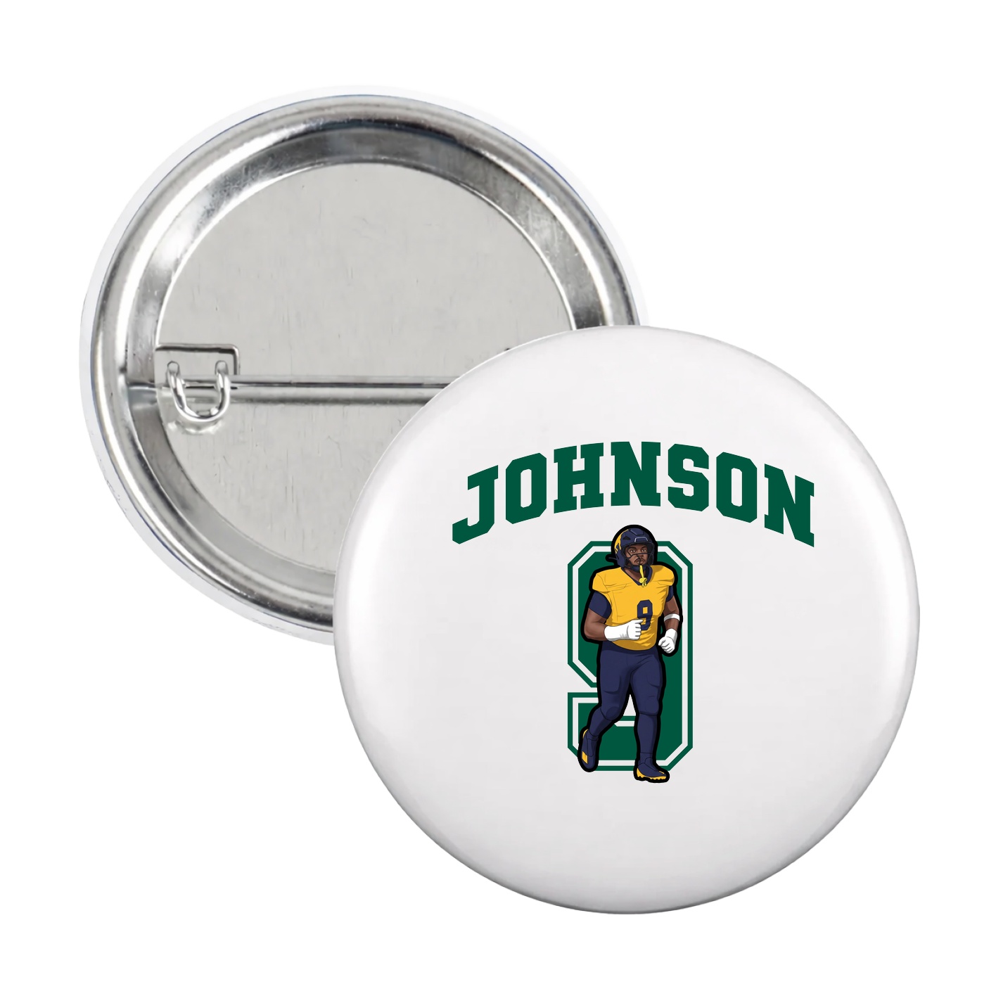Game Day Button — Number in White