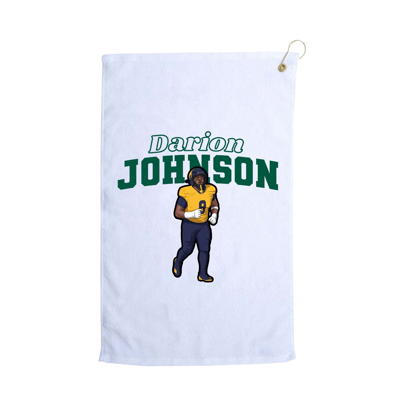 Golf Towel — Name Arch in White