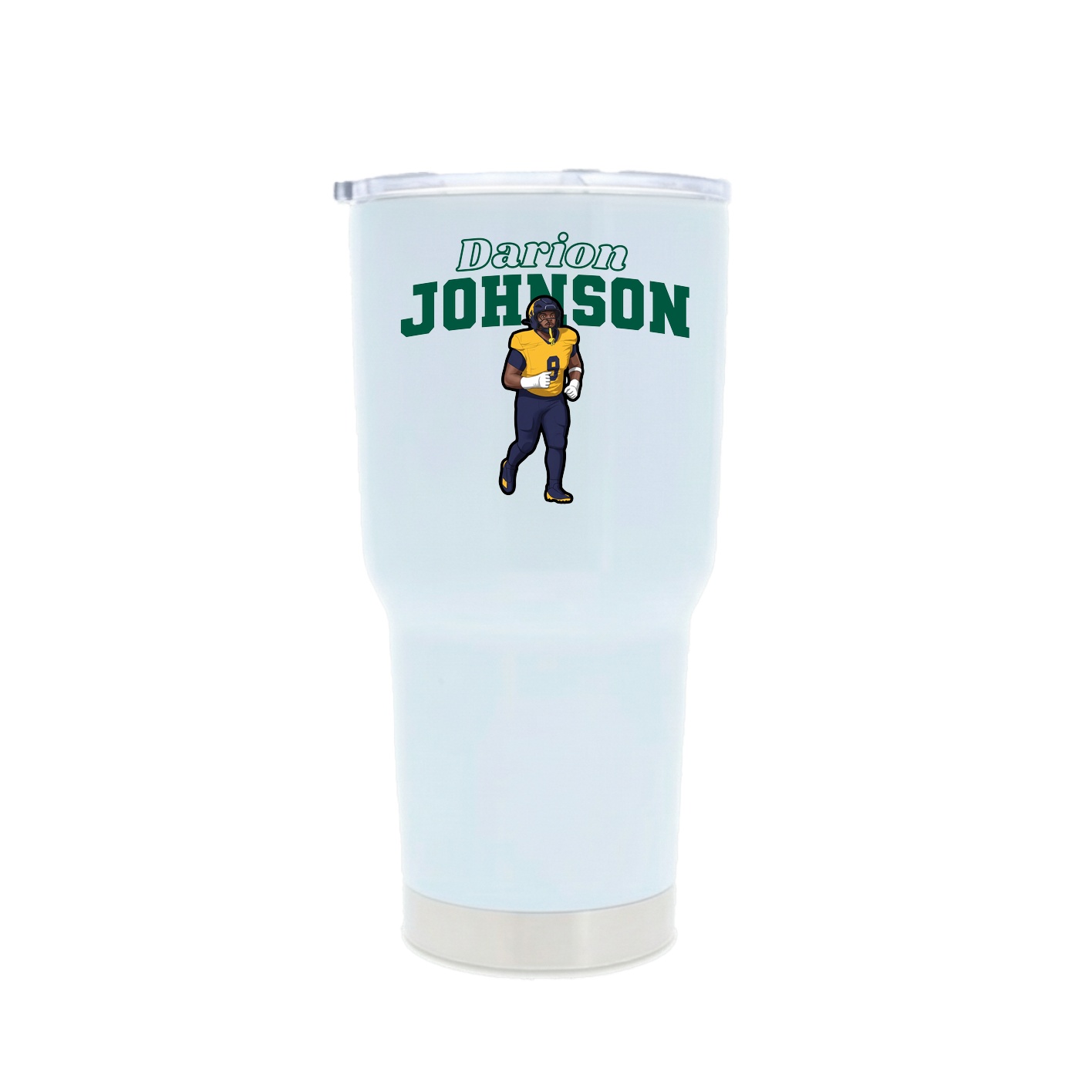30oz Stainless Steel Tumbler — Name Arch in White
