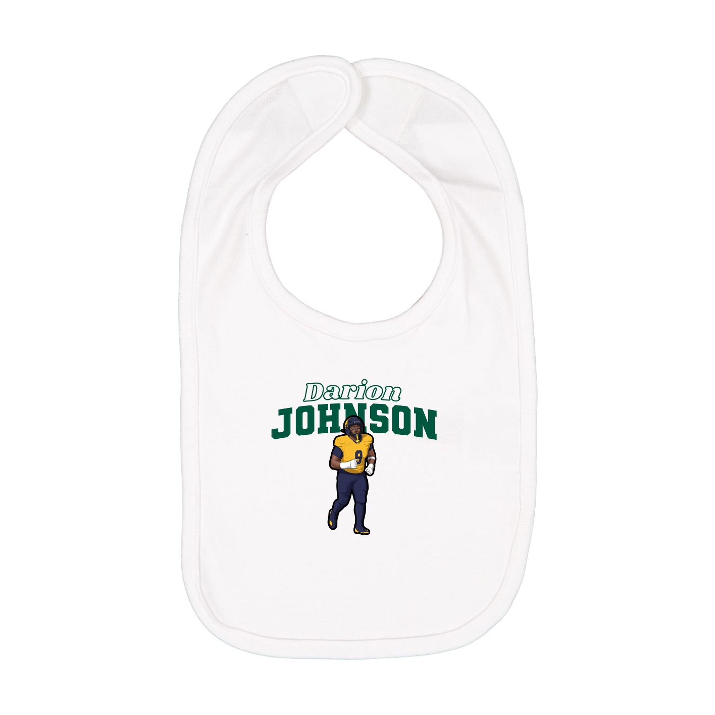Infant Bib — Name Arch in White