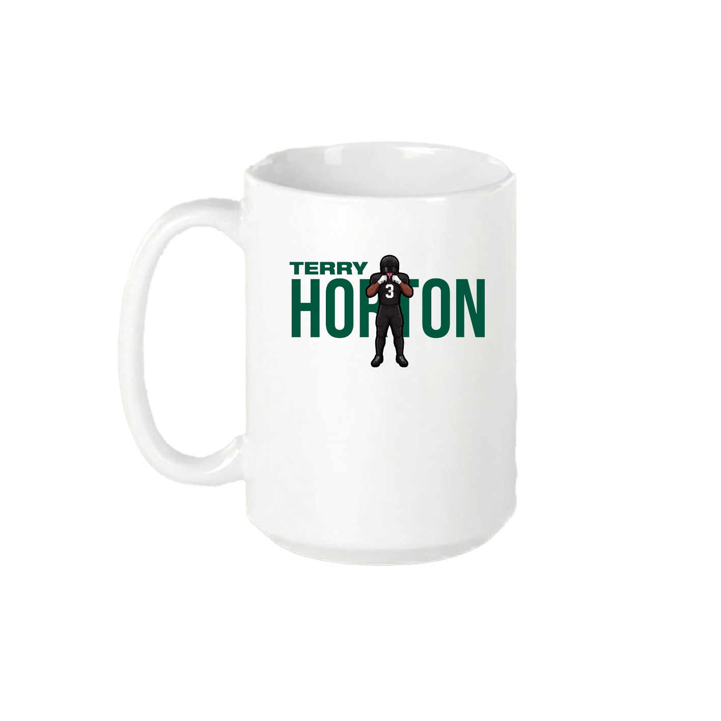 15oz Coffee Mug — Player Name in White