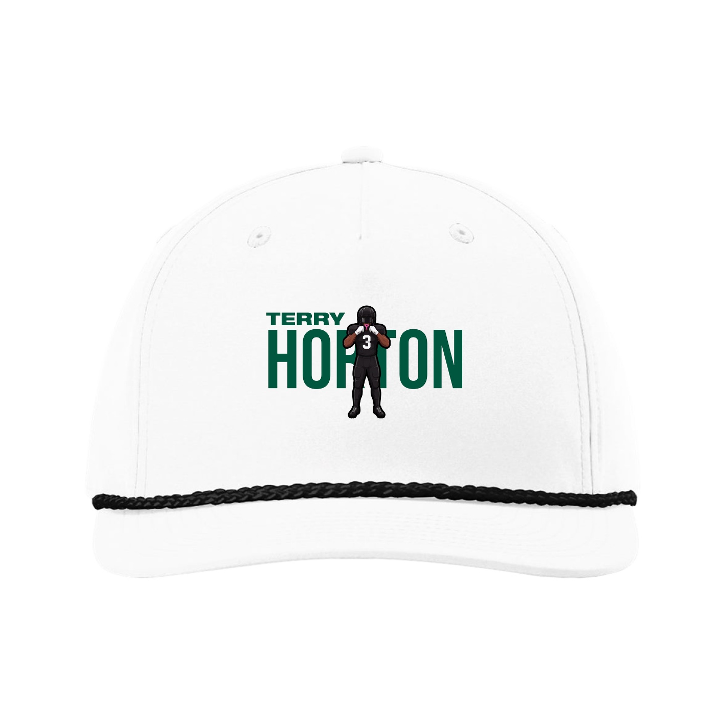 Five-Panel Classic Rope Cap — Player Name in White