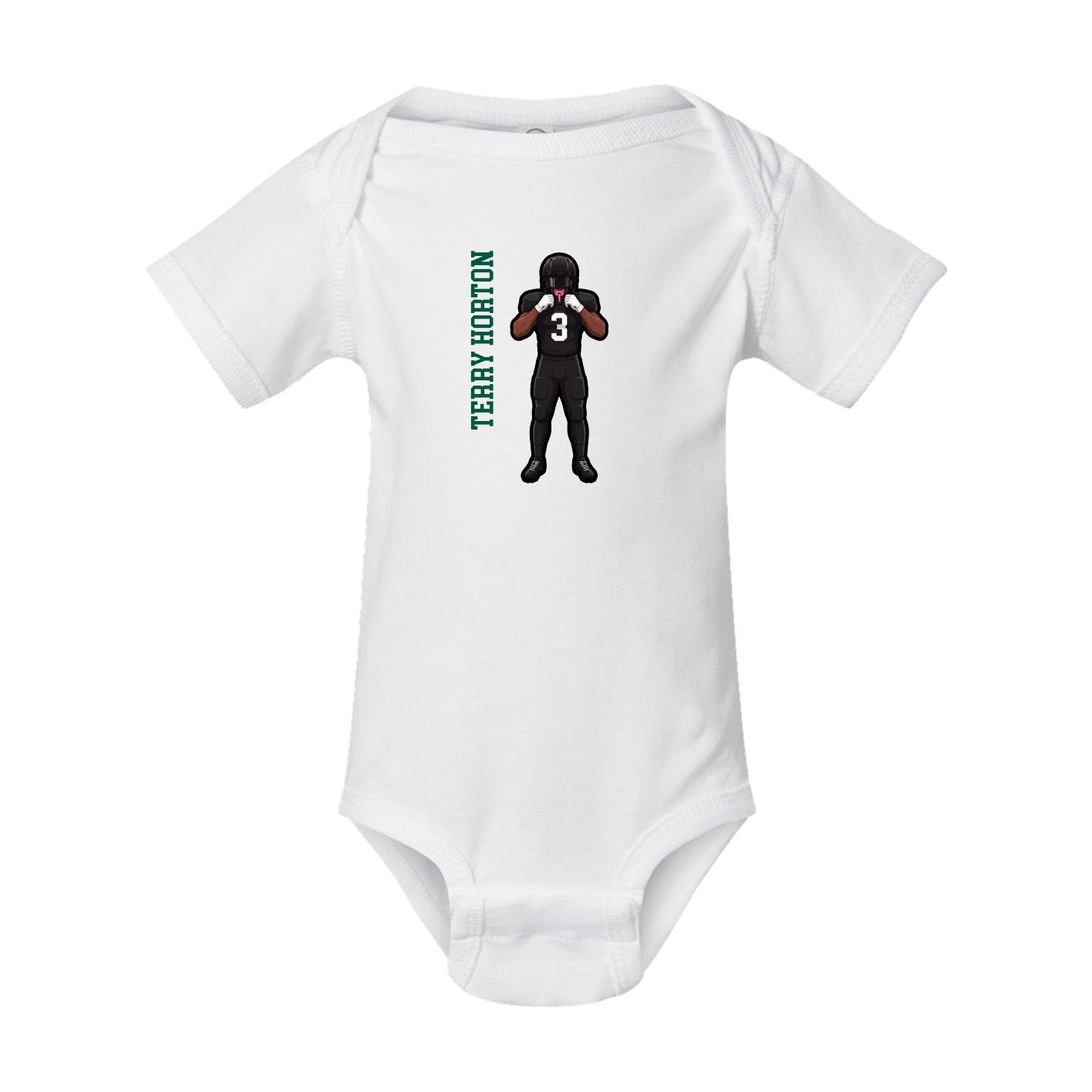 Baby Onesie — Name Vertical in White