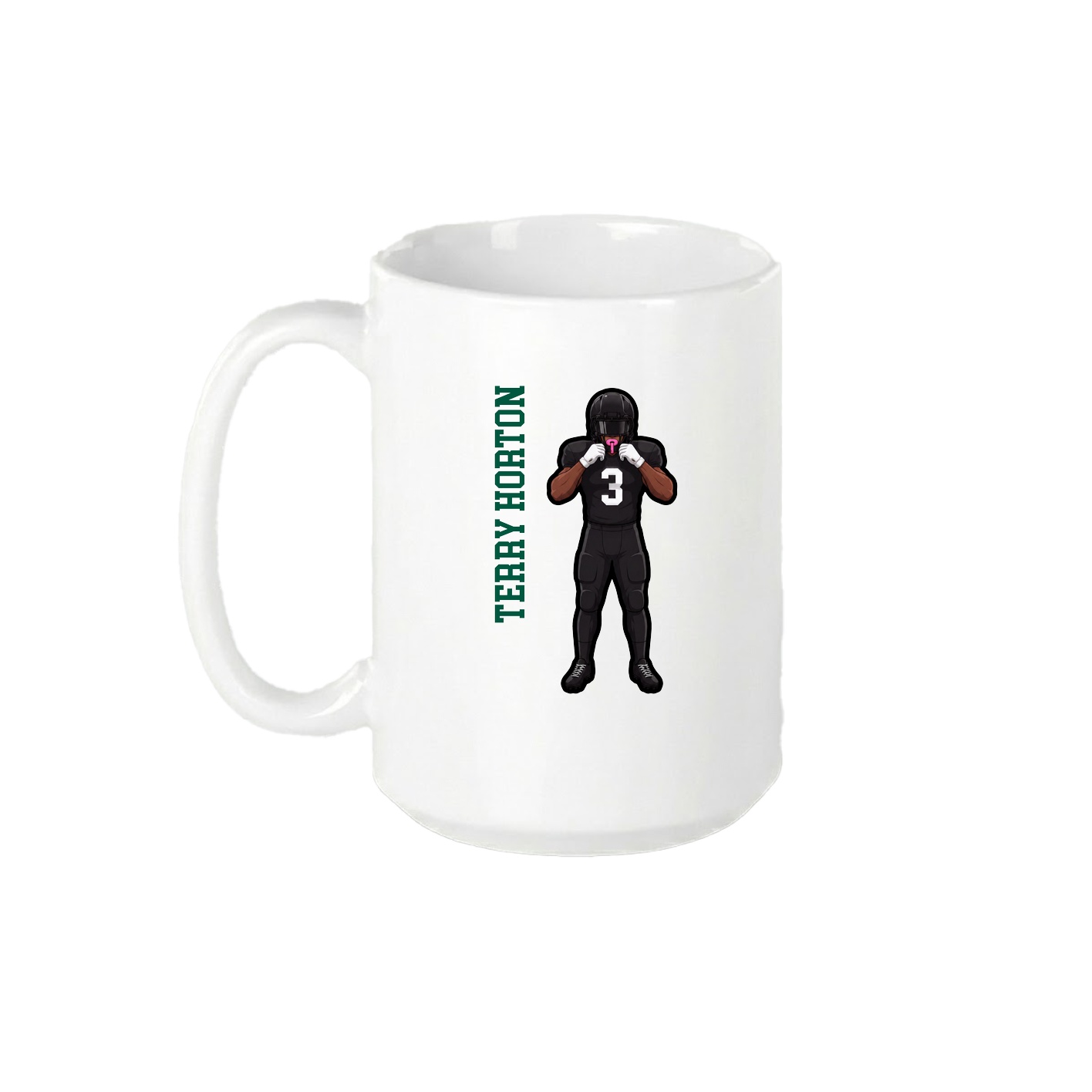 15oz Coffee Mug — Name Vertical in White
