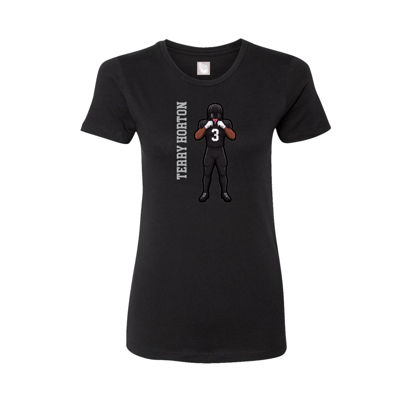 Fitted Women's Tee — Name Vertical in Black