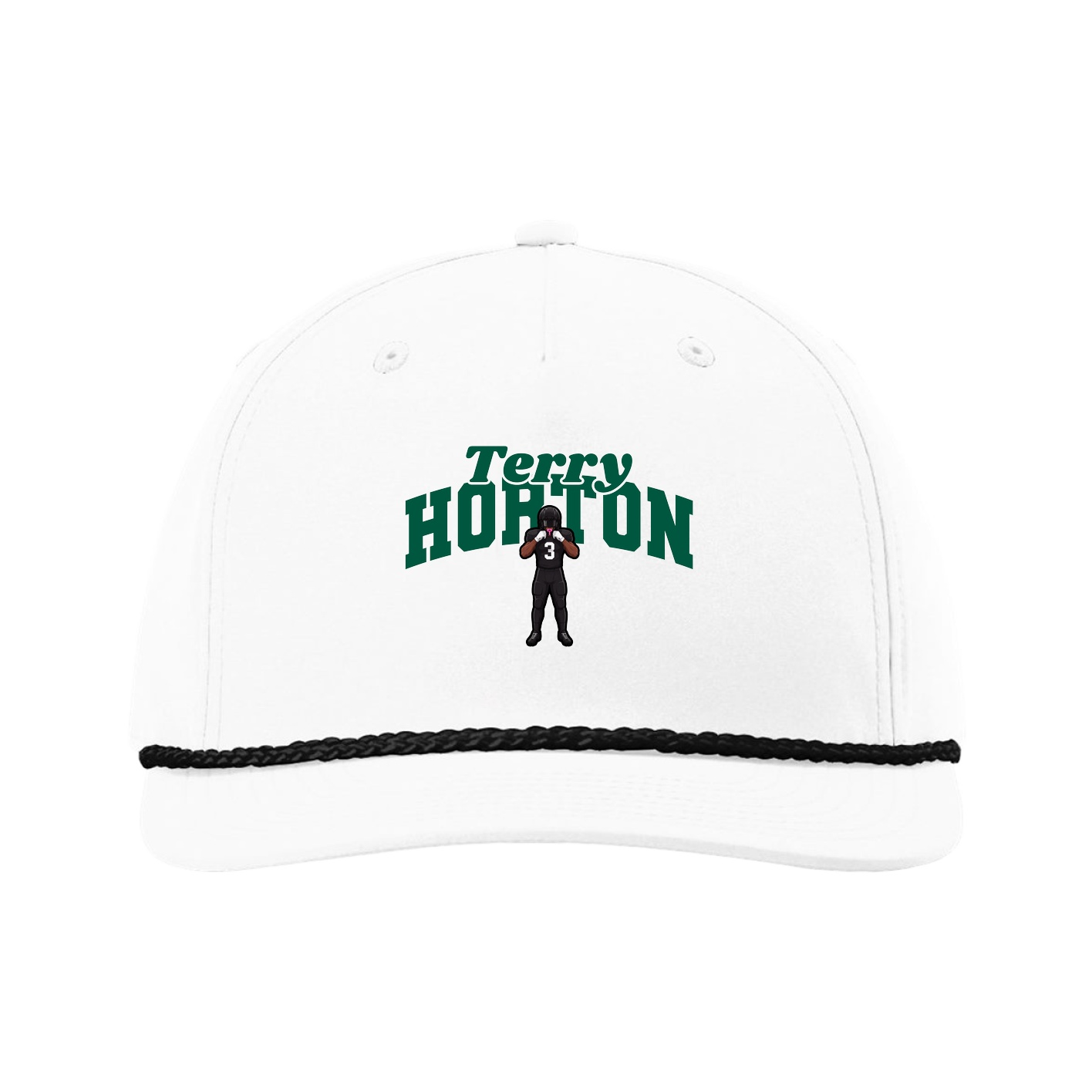 Five-Panel Classic Rope Cap — Signature Arch in White