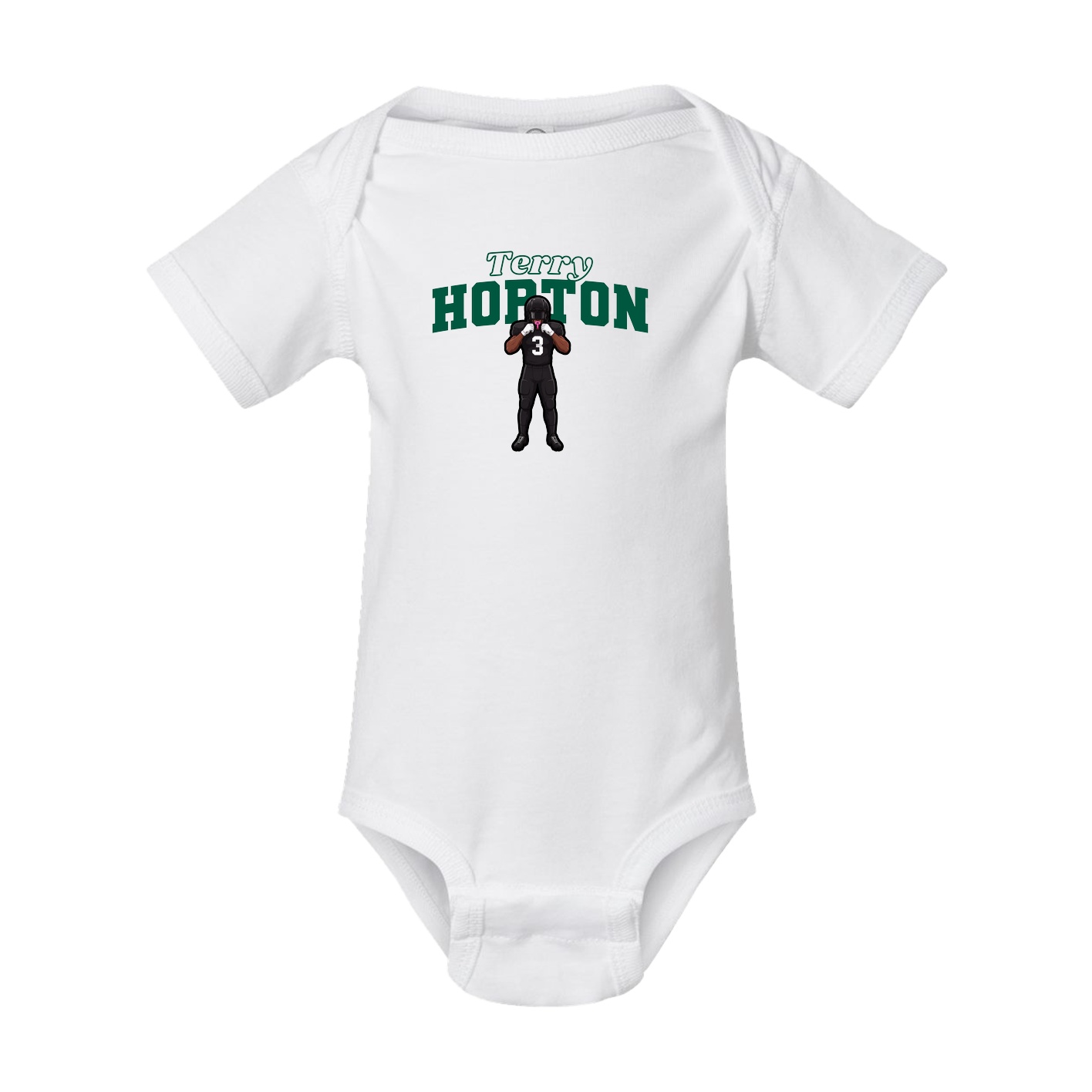 Baby Onesie — Name Arch in White