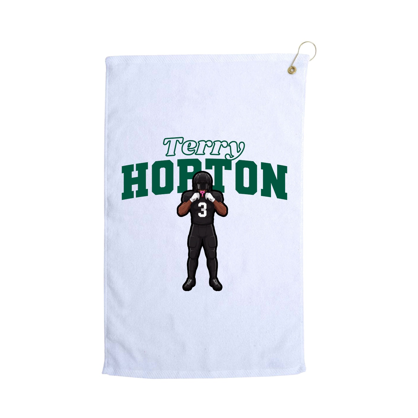 Golf Towel — Name Arch in White