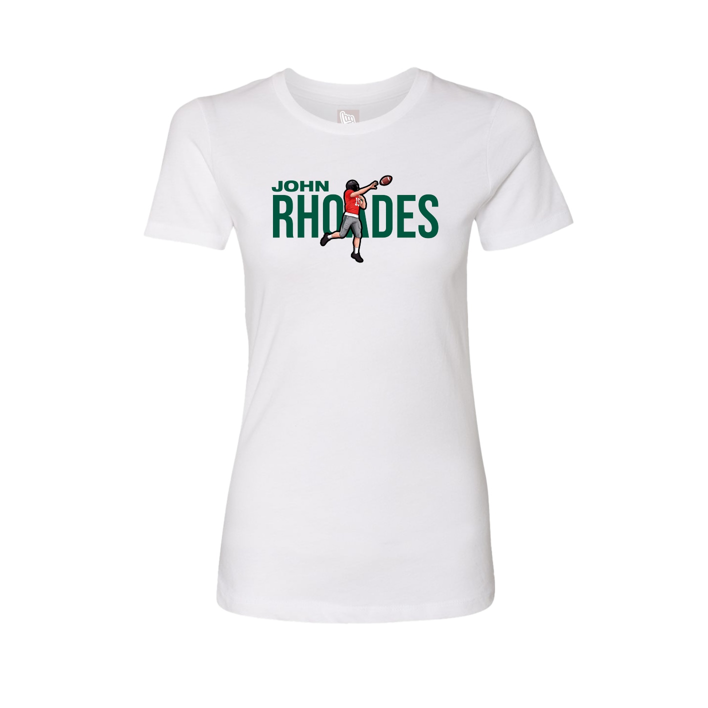 Fitted Women's Tee — Player Name in White
