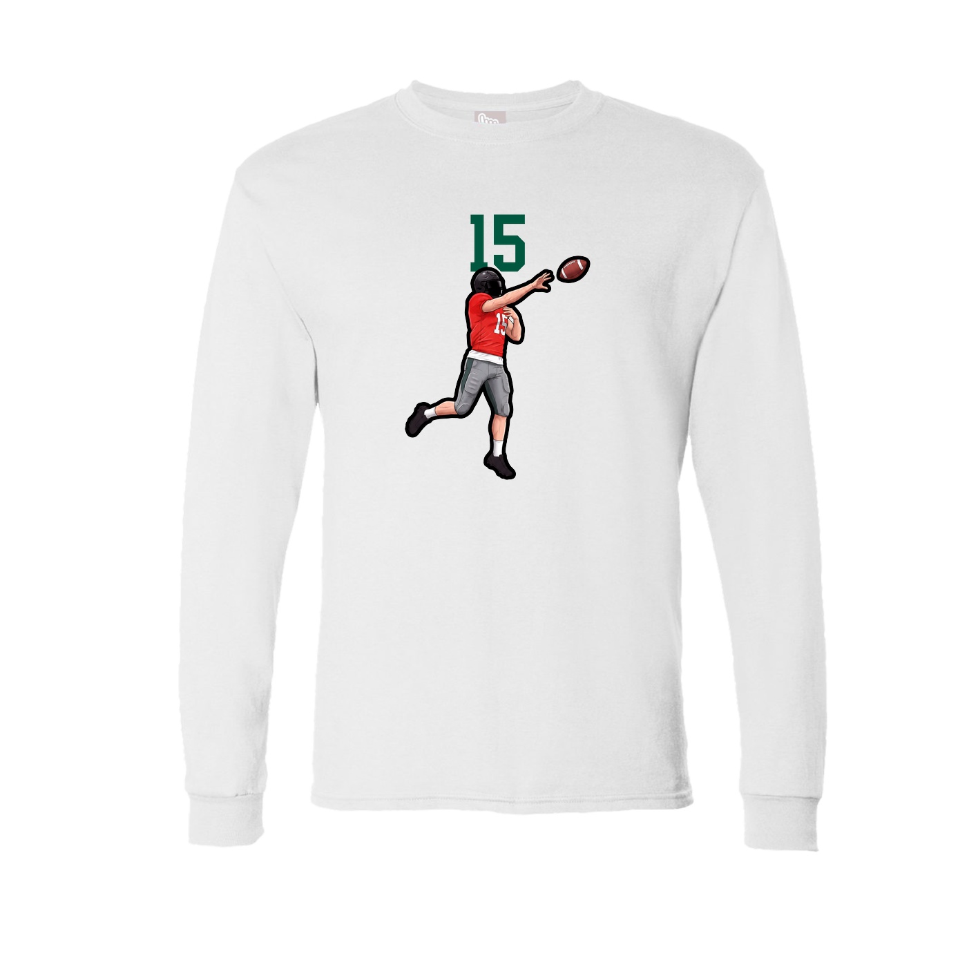 Long Sleeve Tee — Number Top in White