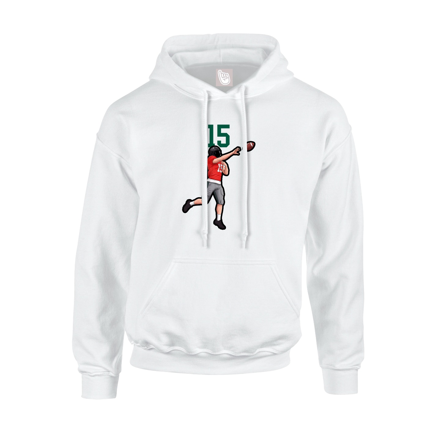 Youth Hoodie — Number Top in White
