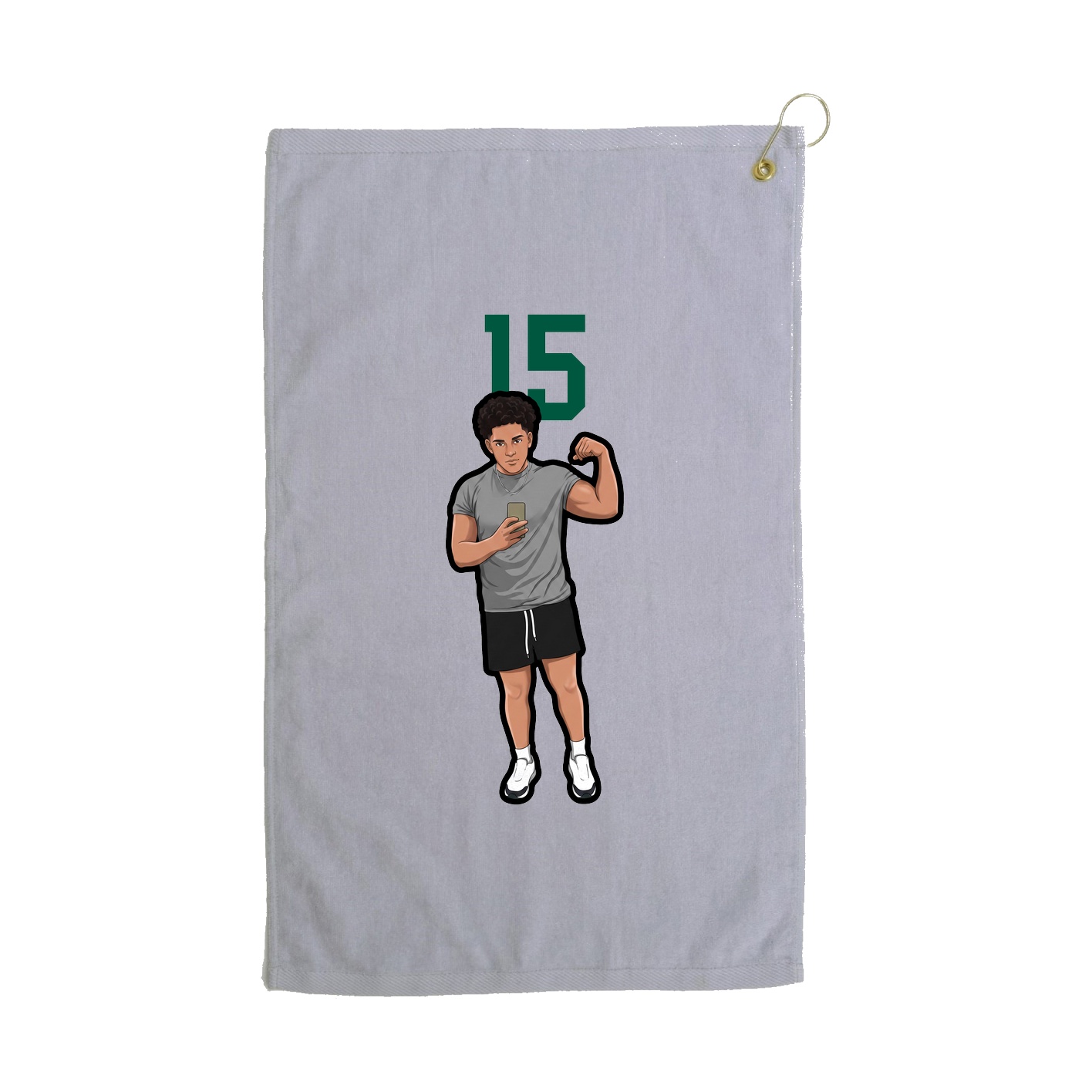 Golf Towel — Number Top in Grey