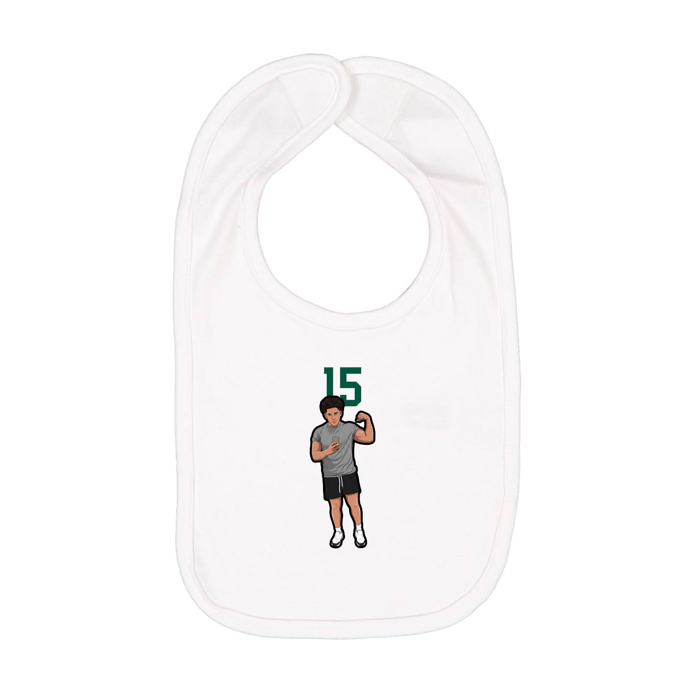 Infant Bib — Number Top in White