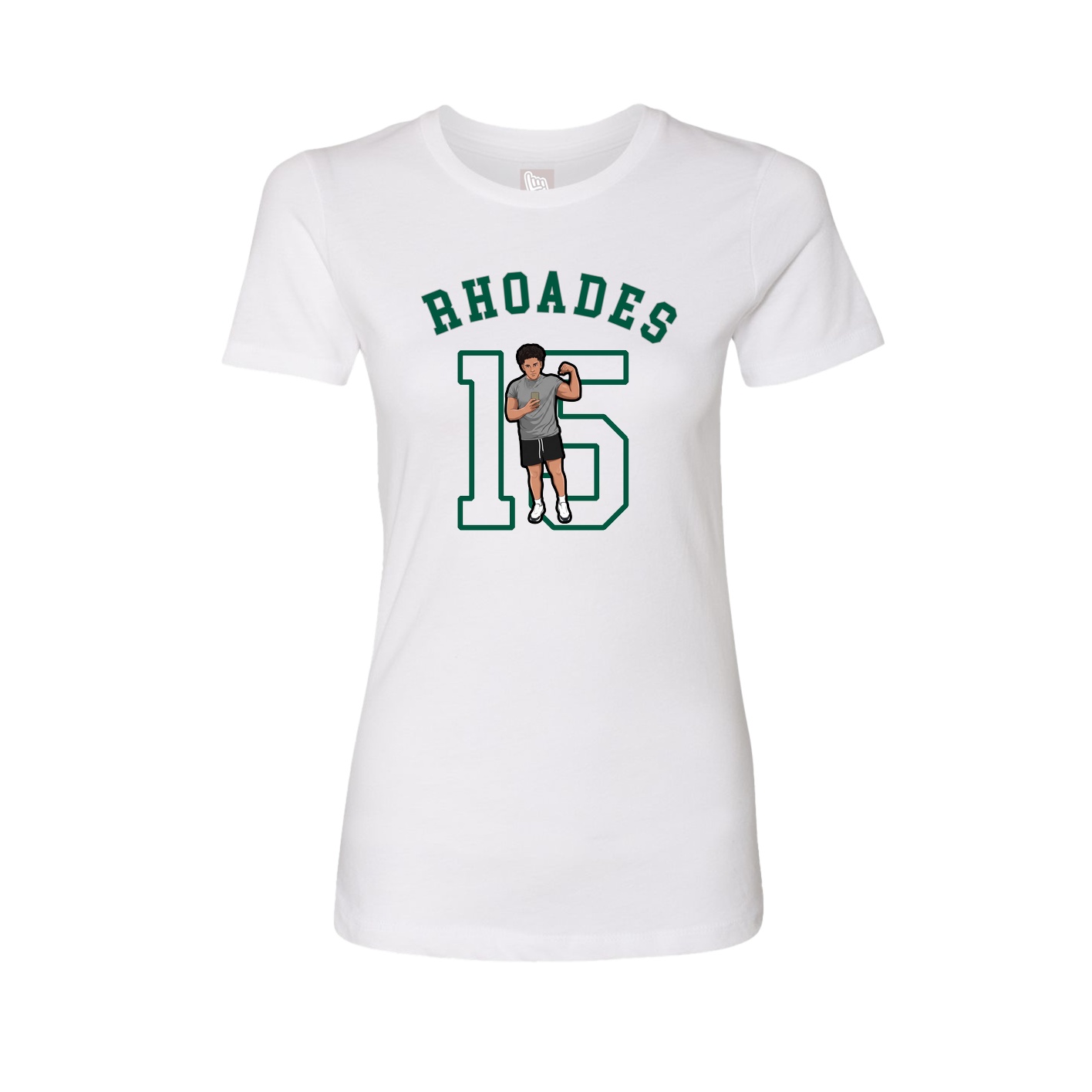 Fitted Women's Tee — Shirsey Arch in White