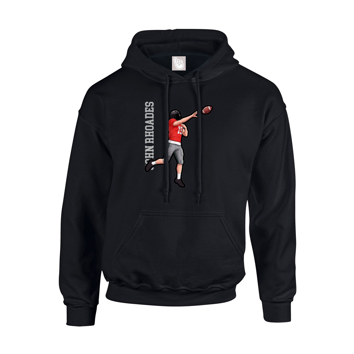 Youth Hoodie — Name Vertical in Black
