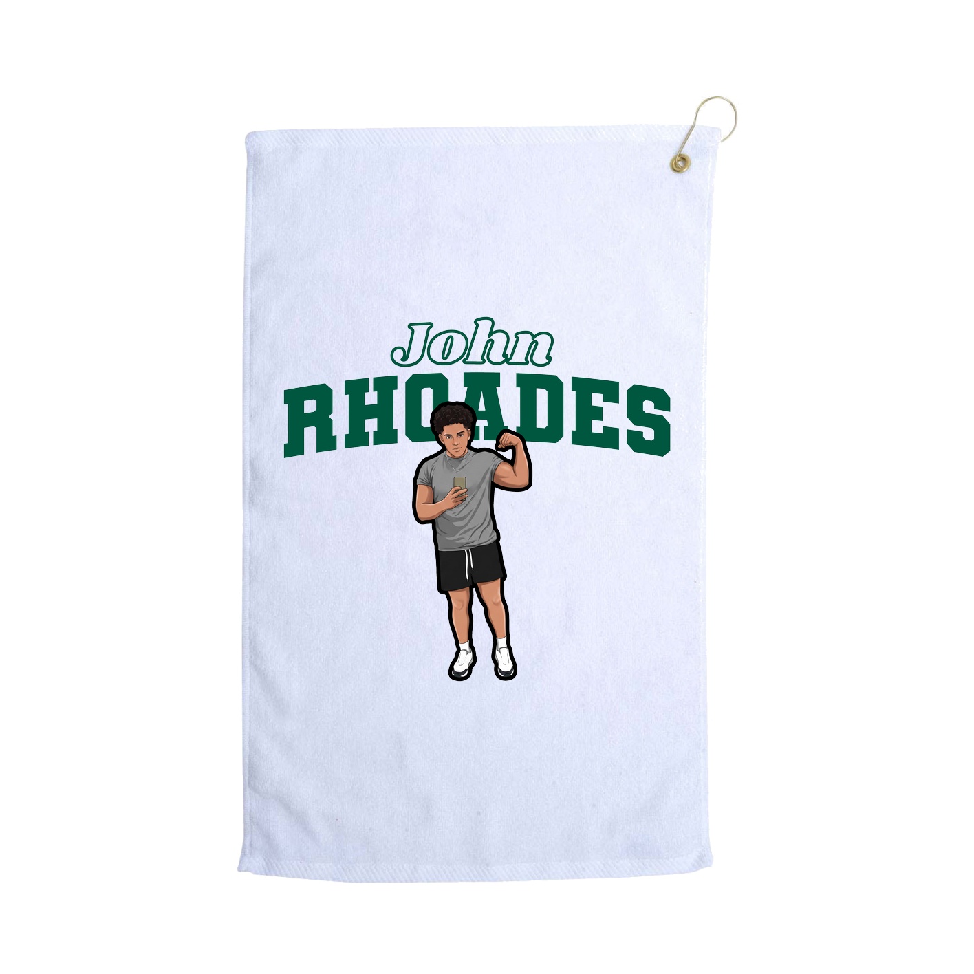 Golf Towel — Name Arch in White