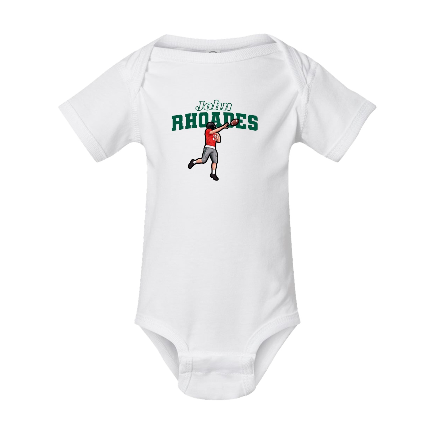 Baby Onesie — Name Arch in White