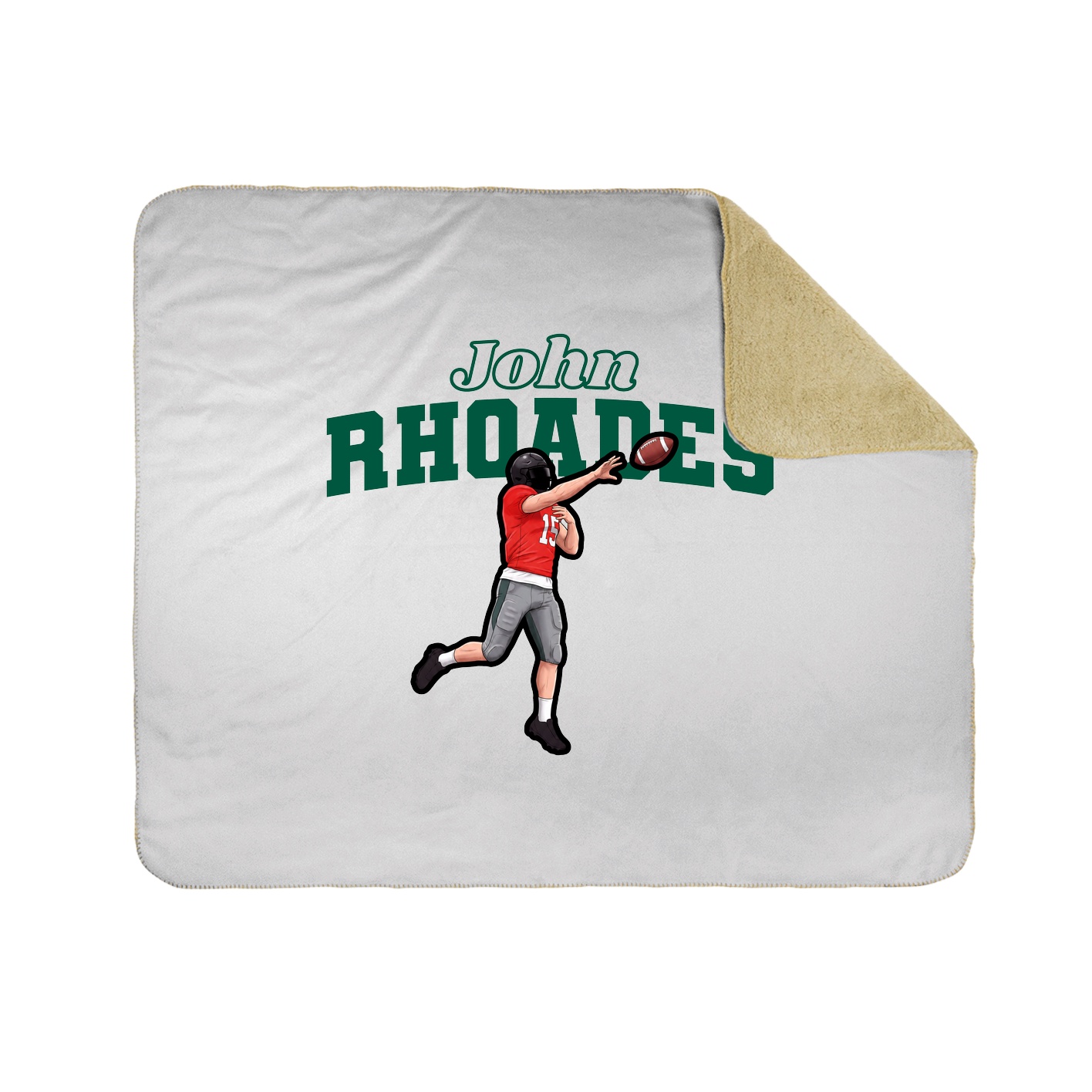 Throw Blanket — Name Arch in White