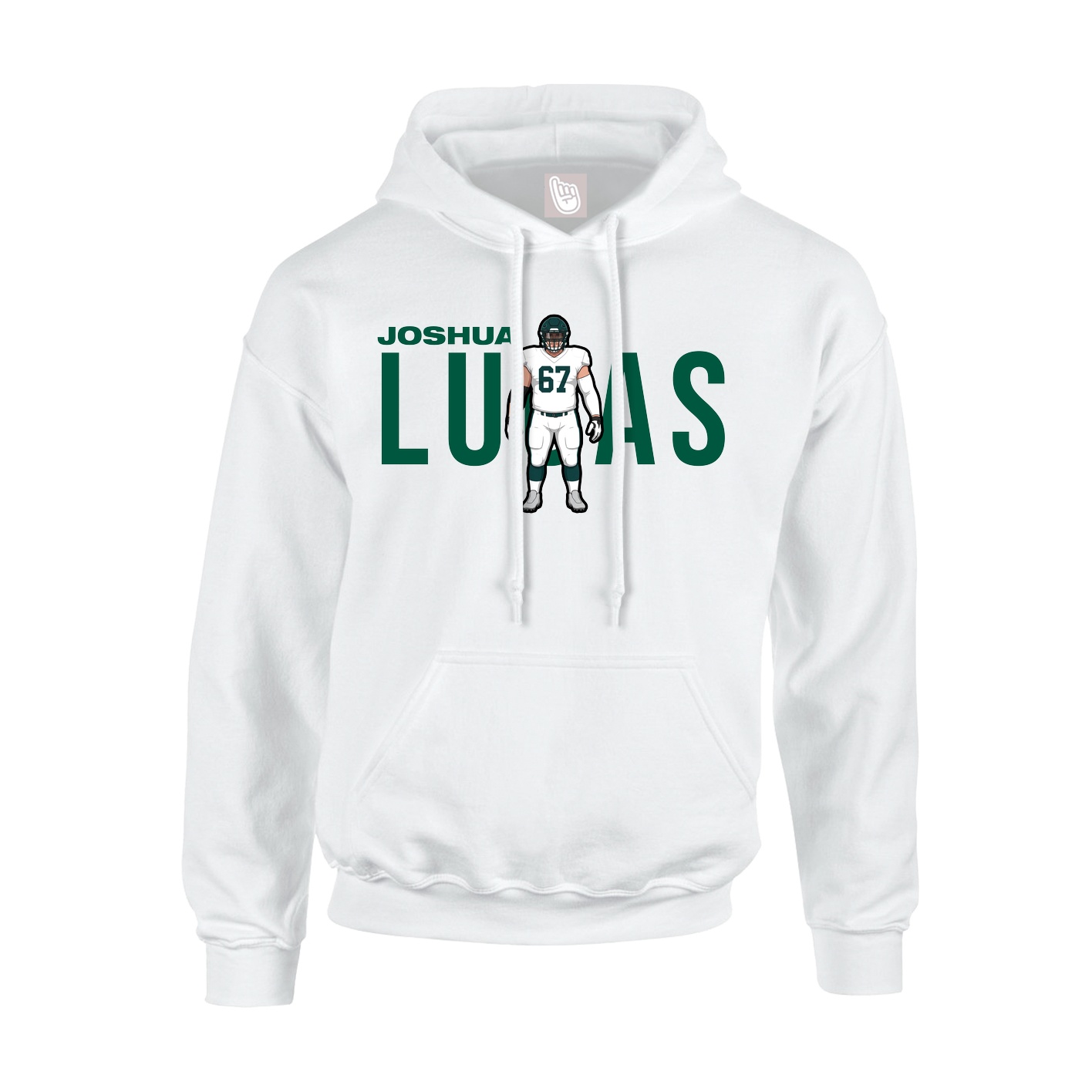 Youth Hoodie — Player Name in White